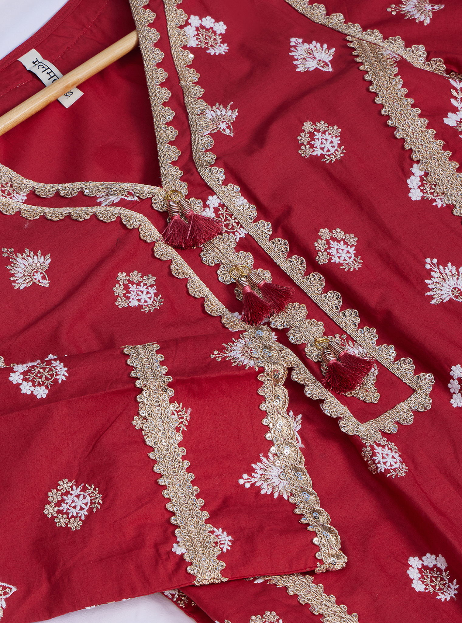 Titli Supima Cotton Red Kurta Set