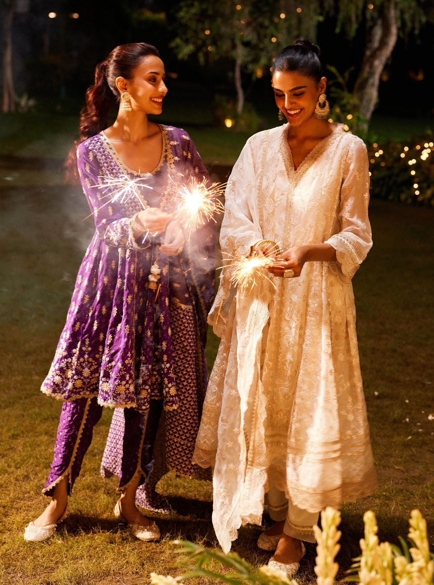 Sirikit Organza Off White Anarkali Kurta Set