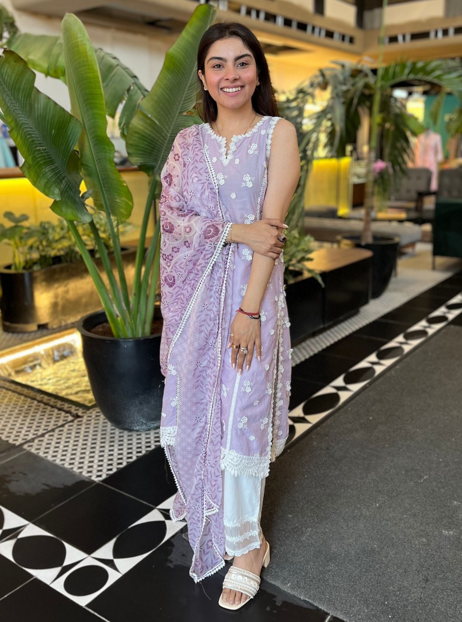 Meha Supima Cotton Lilac Kurta Set
