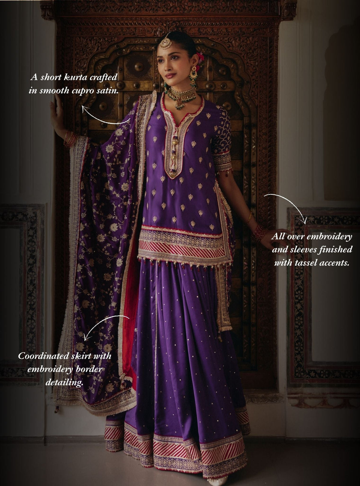 Mulmul Poshak In Purple