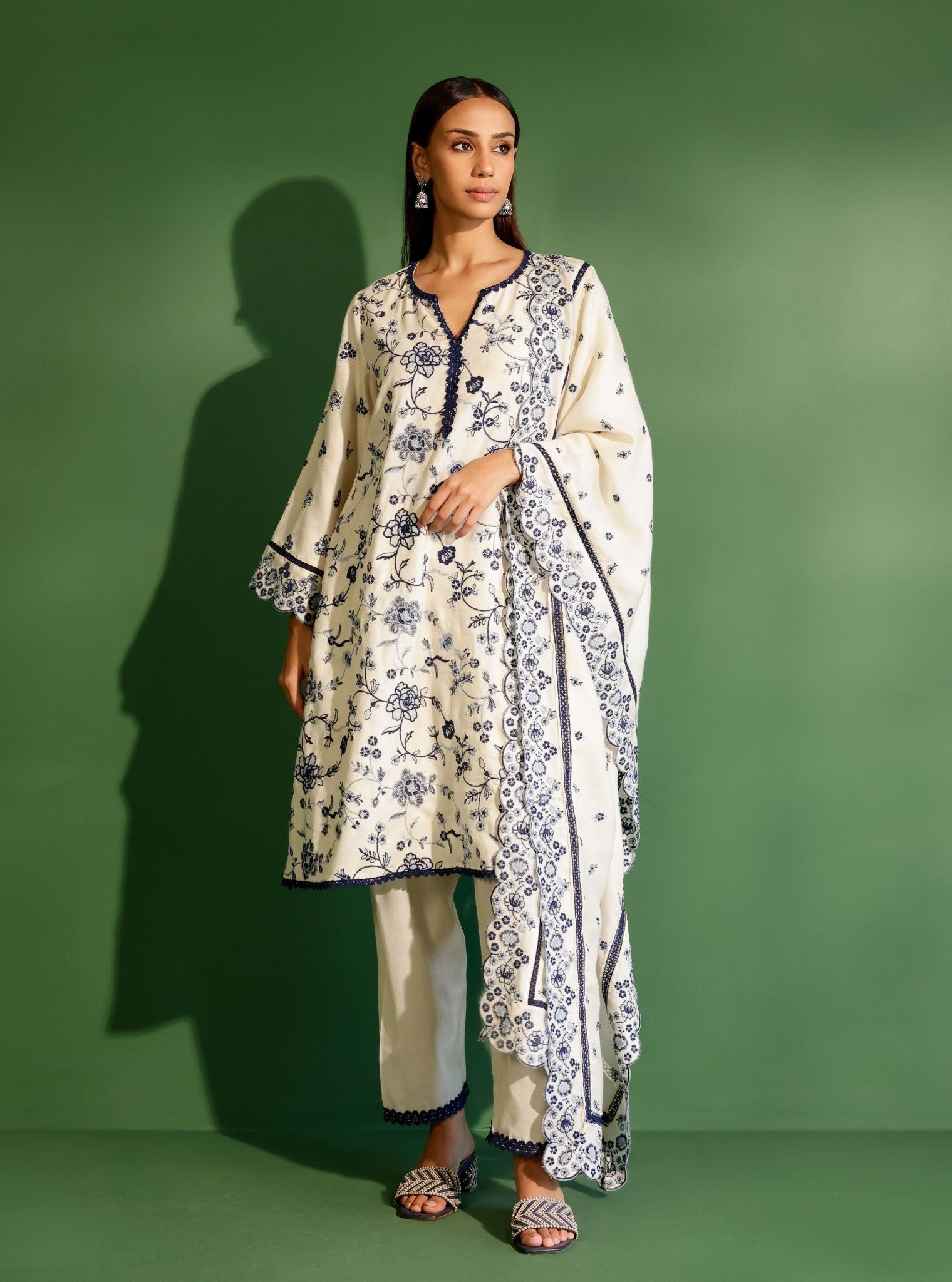 Juno Wool Off White Kurta Set
