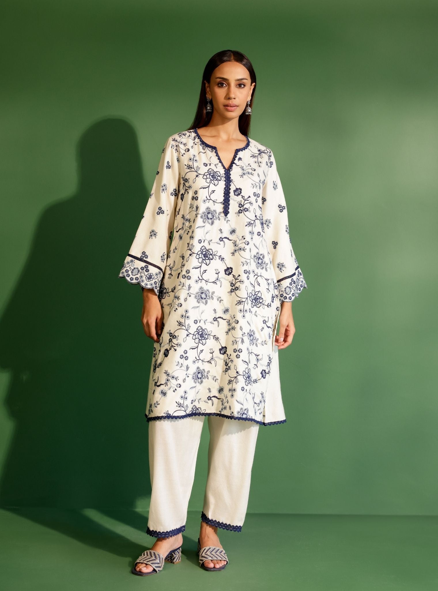 Juno Wool Off White Kurta Set