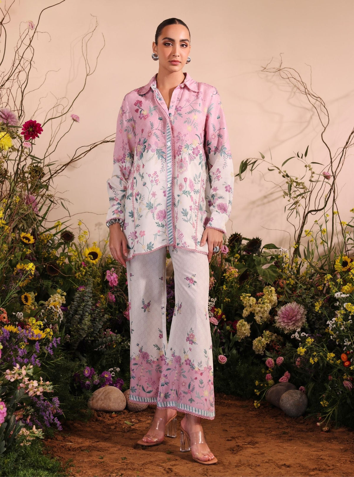 Oona Lawn Printed Pink Co-ord Set