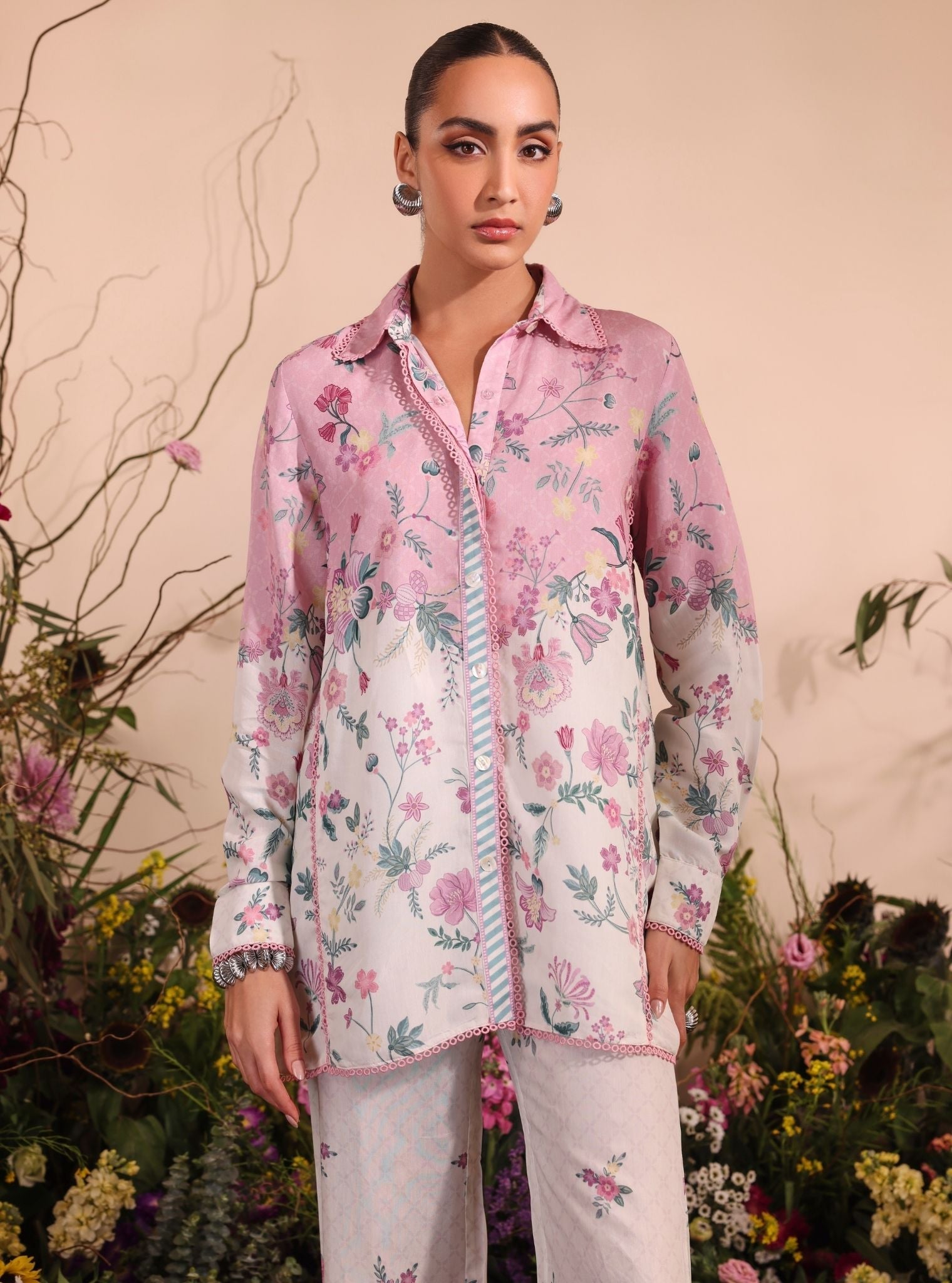 Oona Lawn Printed Pink Co-ord Set