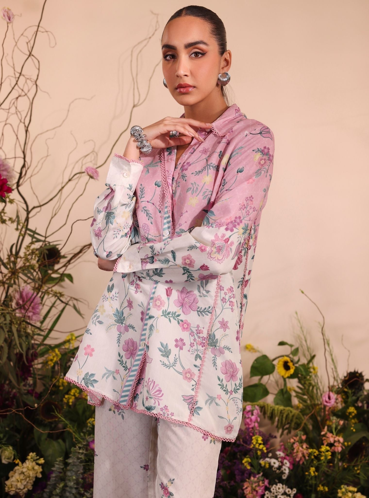 Oona Lawn Printed Pink Co-ord Set