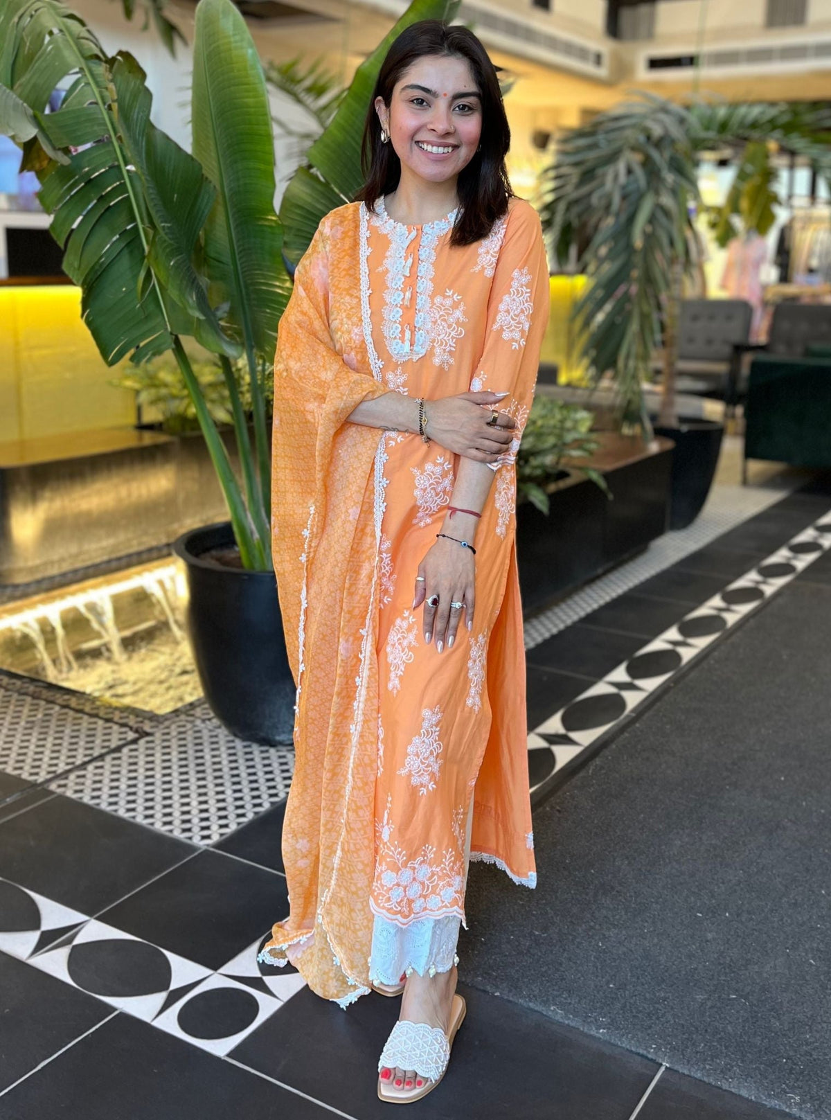 Perla Supima Cotton Orange Kurta Set