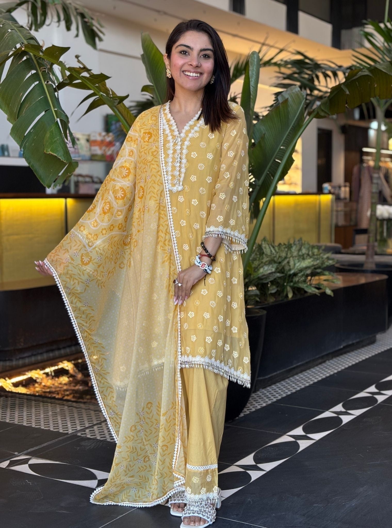 Hariette Organza Yellow Kurta Set