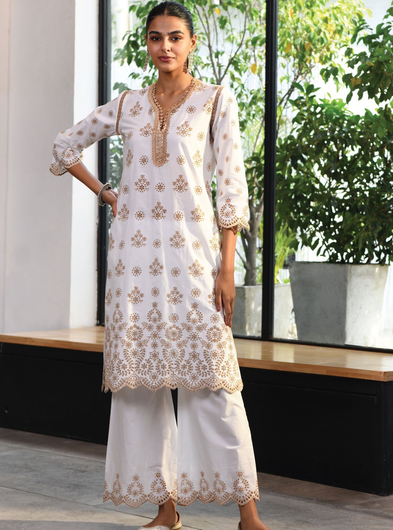 Ripon Supima Cotton White Kurta Set
