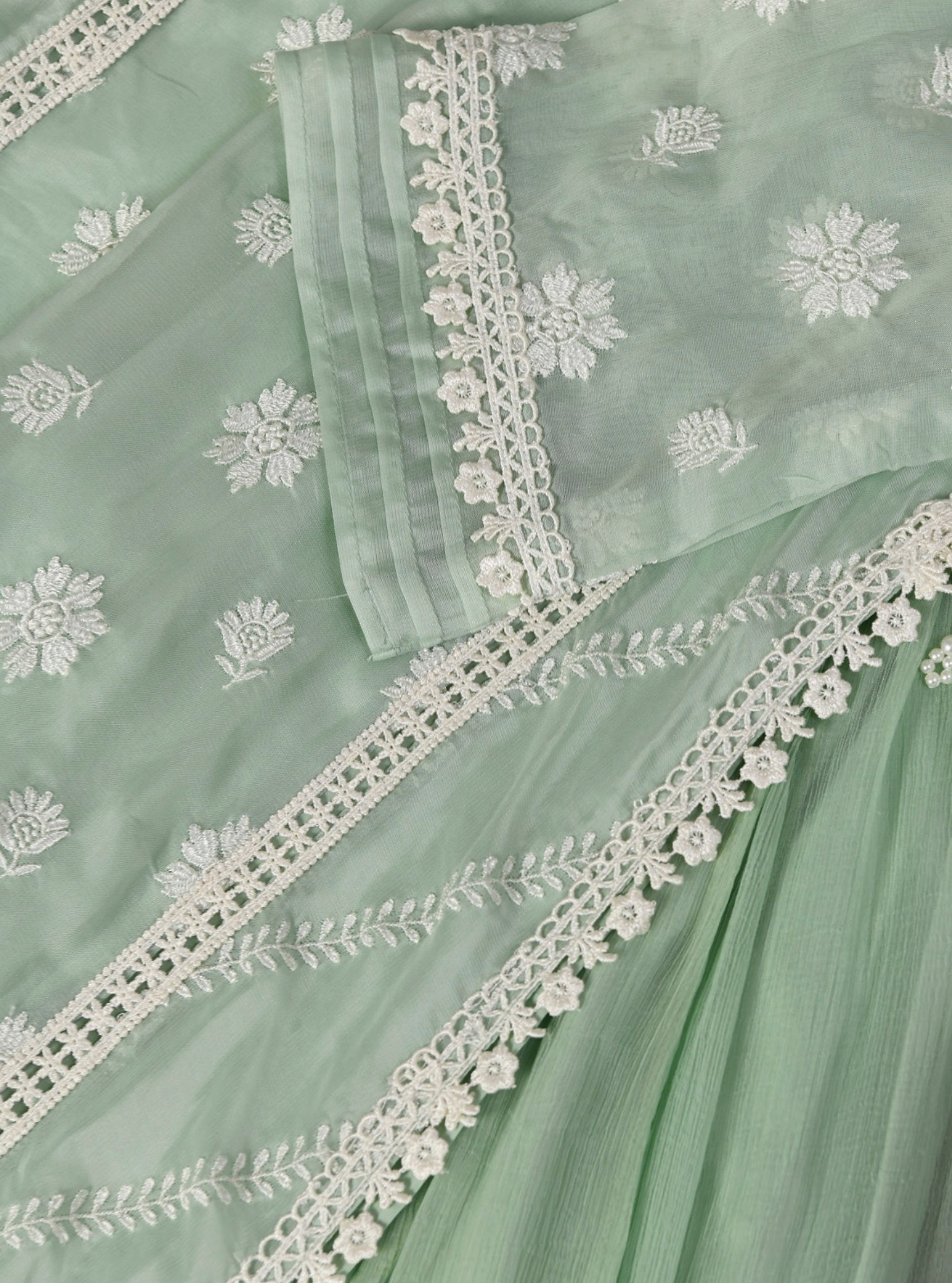 Armagh Organza Green Kurta with Sharara Set