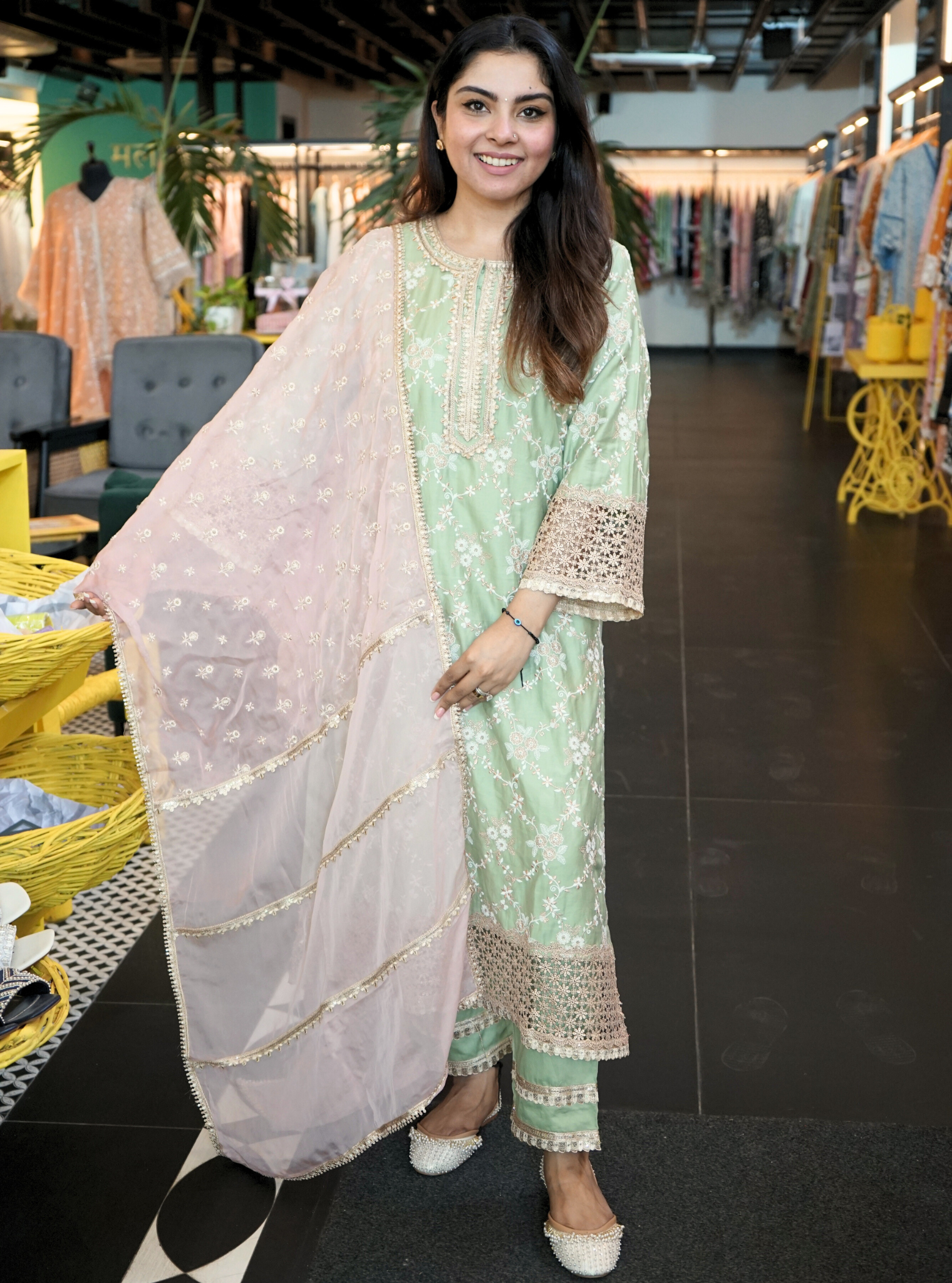 Agasti Pima Green Kurta Set