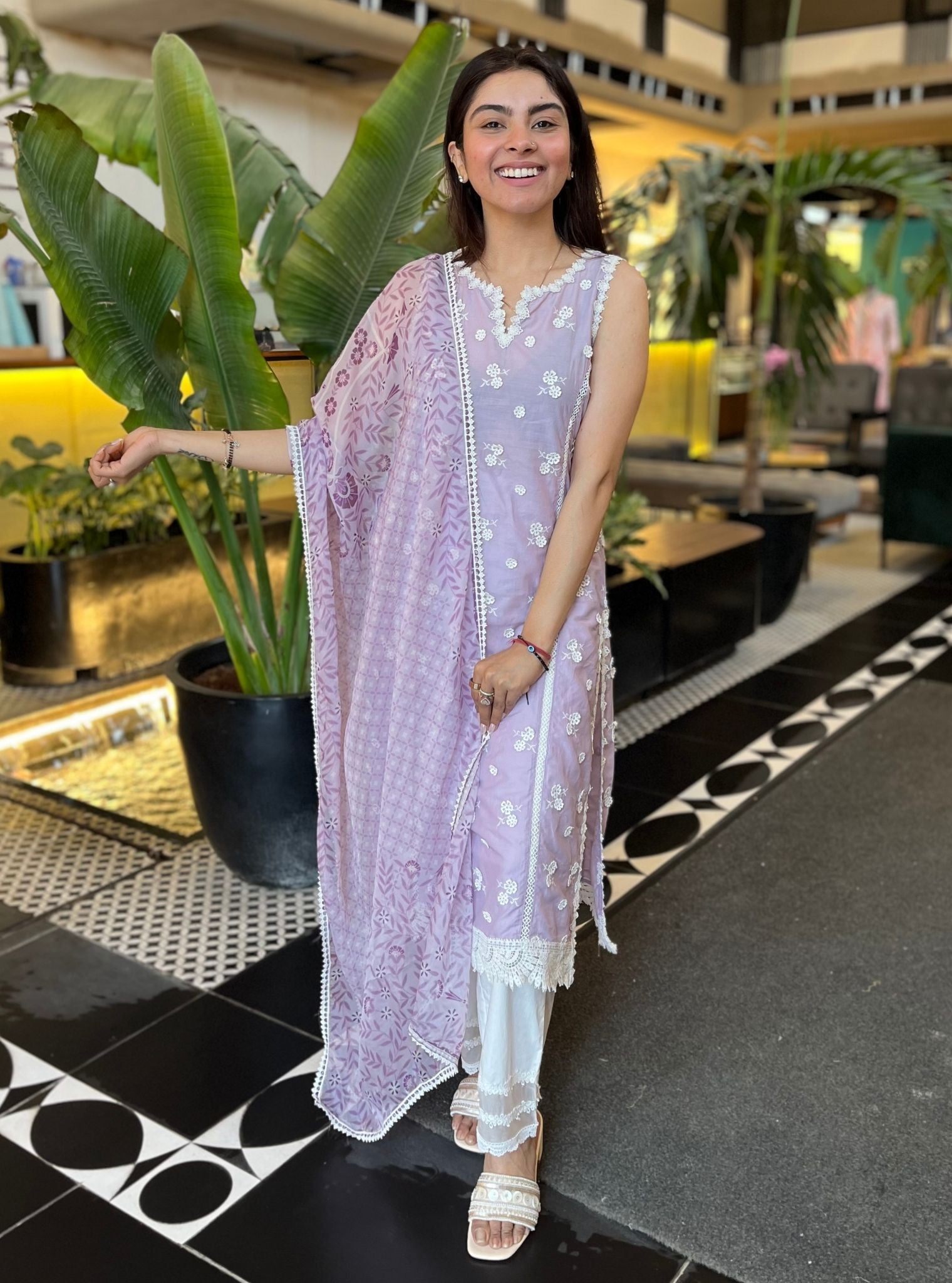 Meha Supima Cotton Lilac Kurta Set