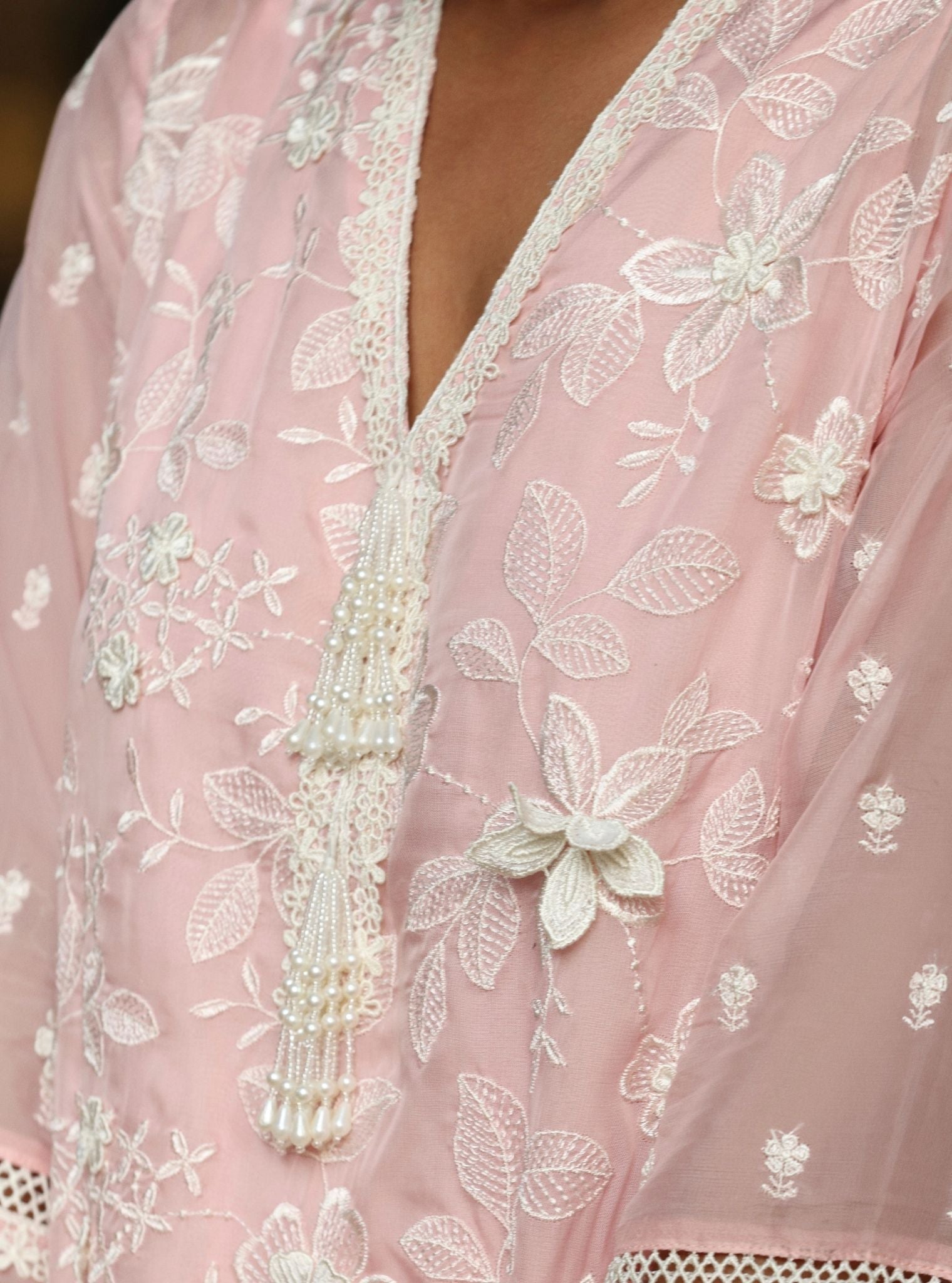 Uma Organza Pink Kurta Set