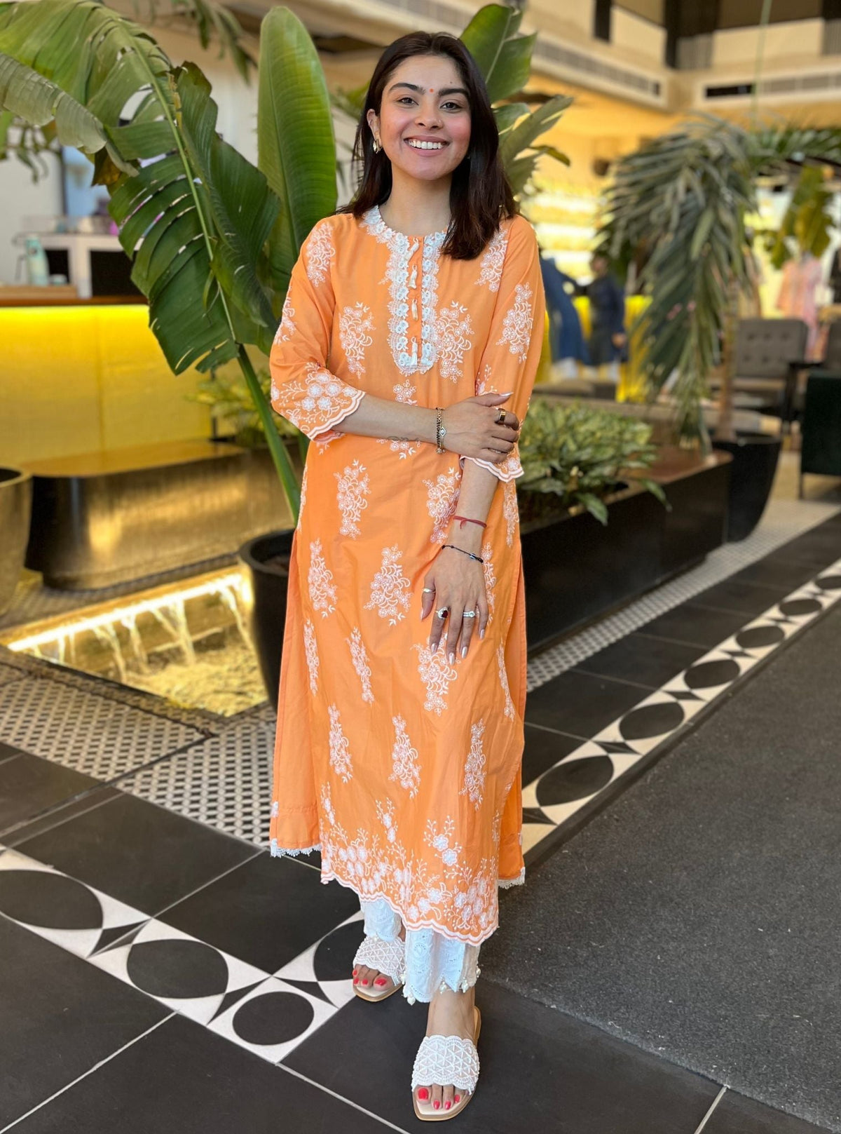 Perla Supima Cotton Orange Kurta Set