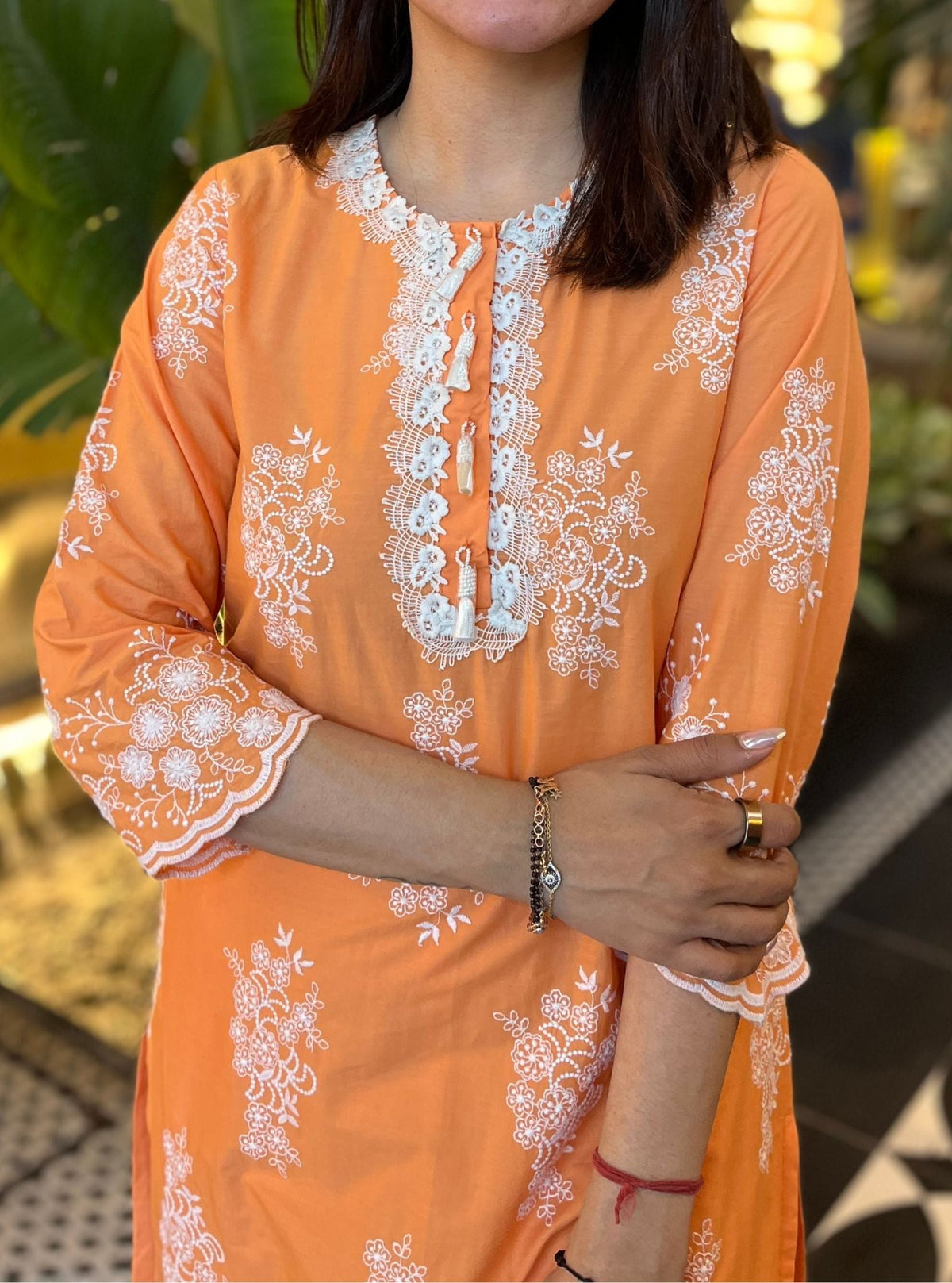 Perla Supima Cotton Orange Kurta Set