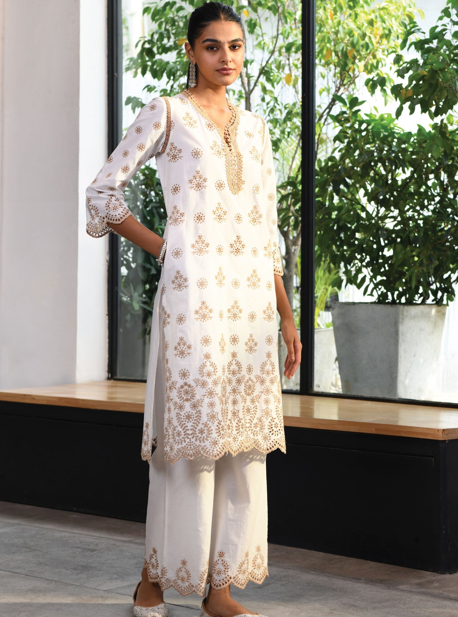 Ripon Supima Cotton White Kurta Set