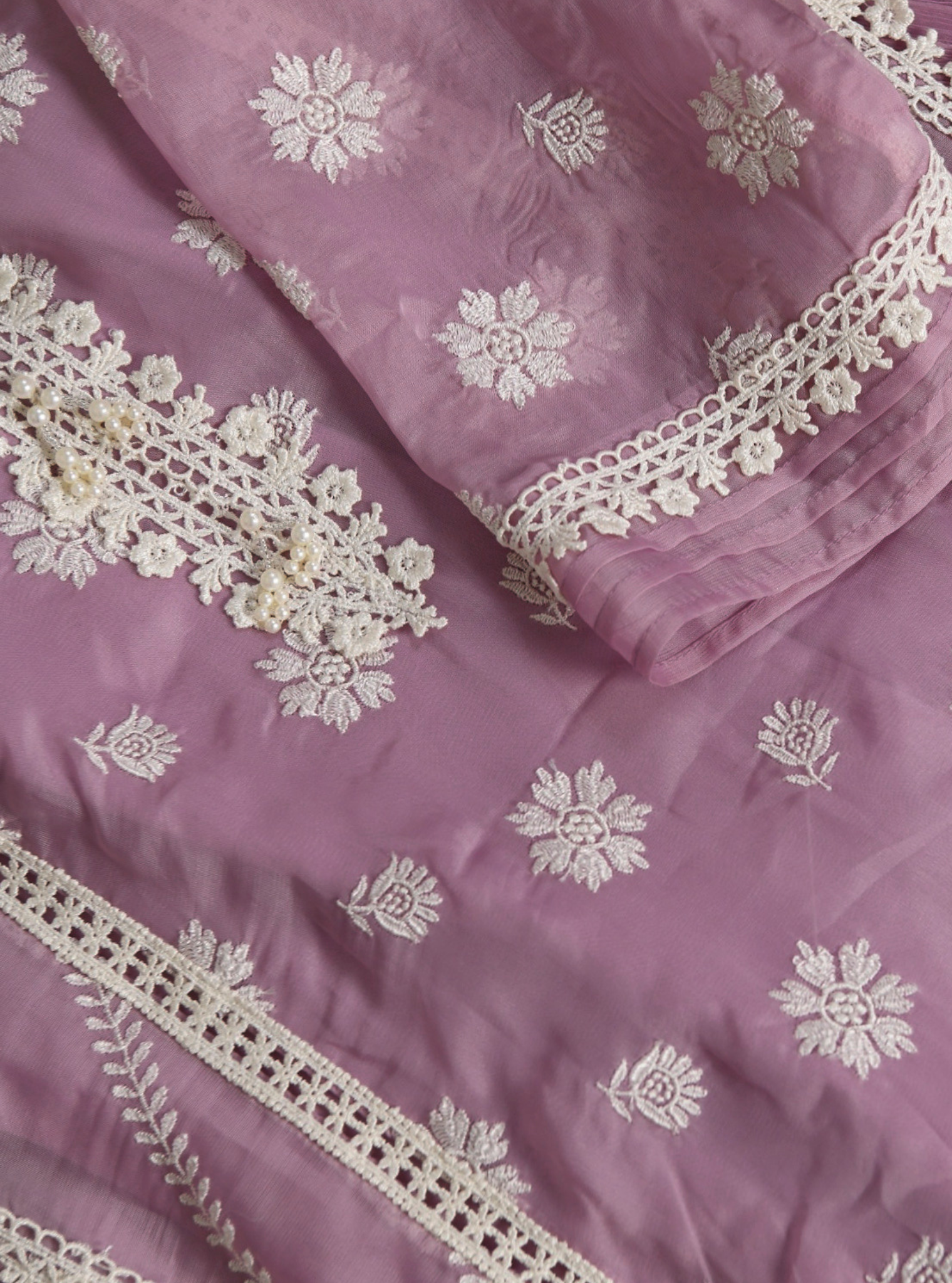 Armagh Organza Lilac Kurta with Sharara Set