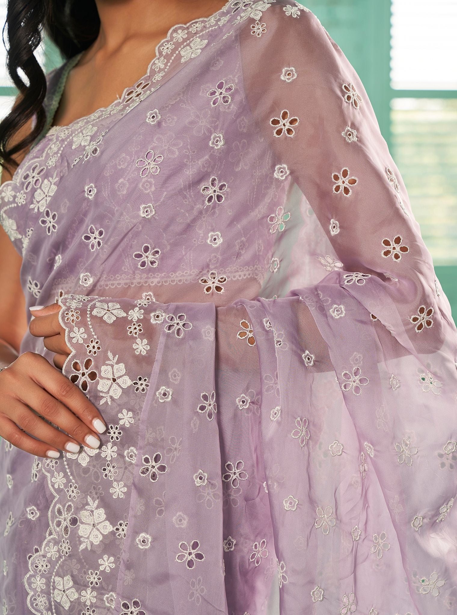 Leia Organza Lavender Saree