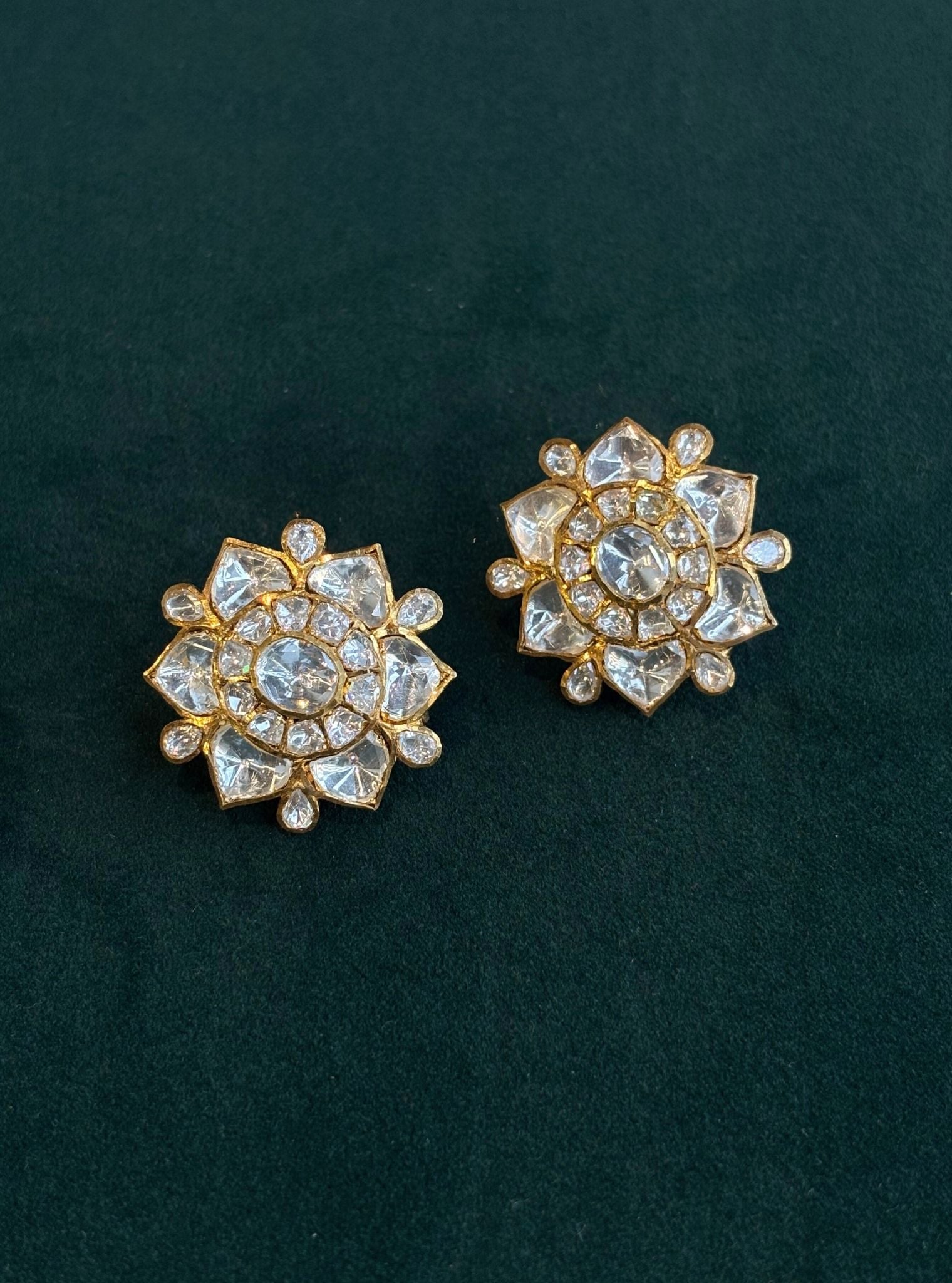 Pure Silver Diya Studs