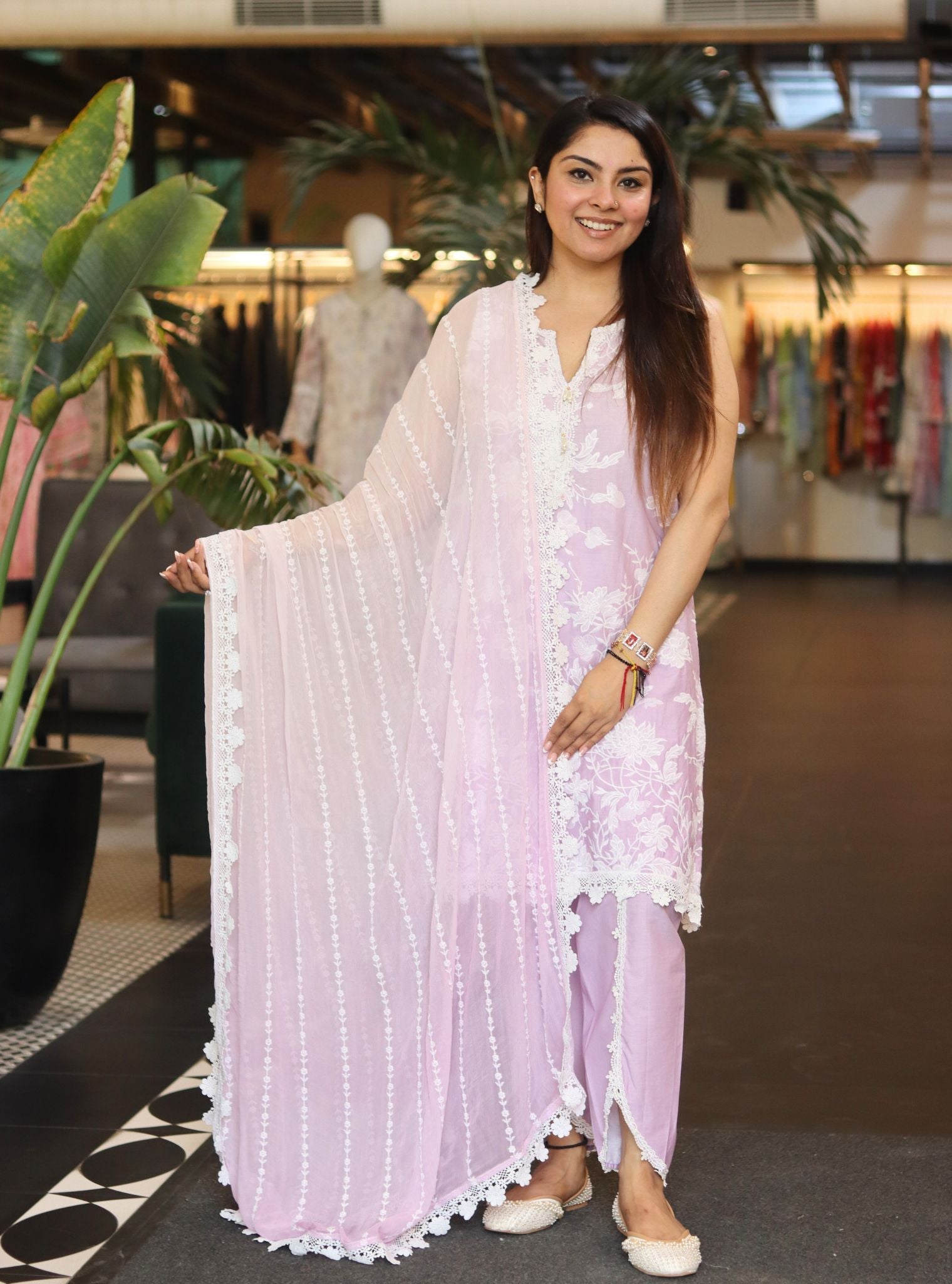 Midori Supima Cotton Lilac Kurta Set