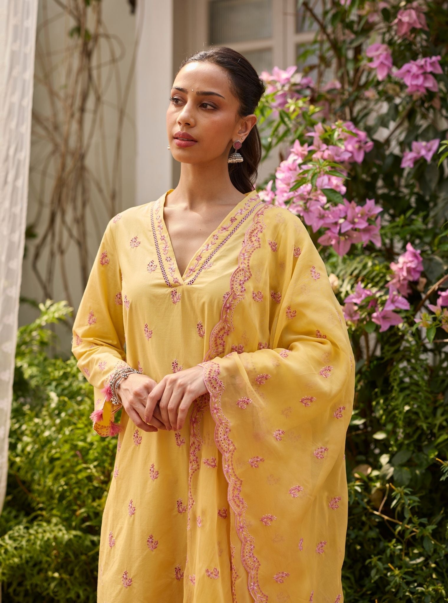 Lumae Supima Cotton Yellow Kurta Set