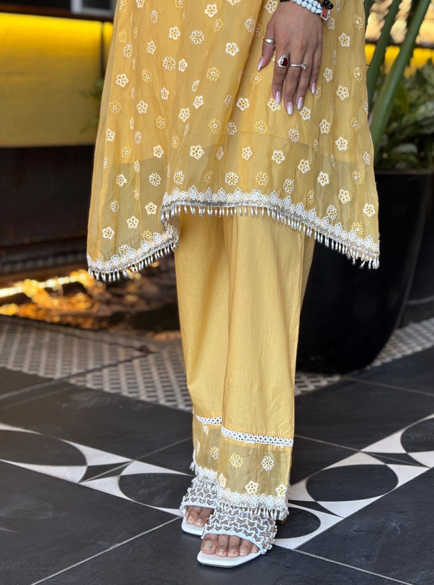 Hariette Organza Yellow Kurta Set