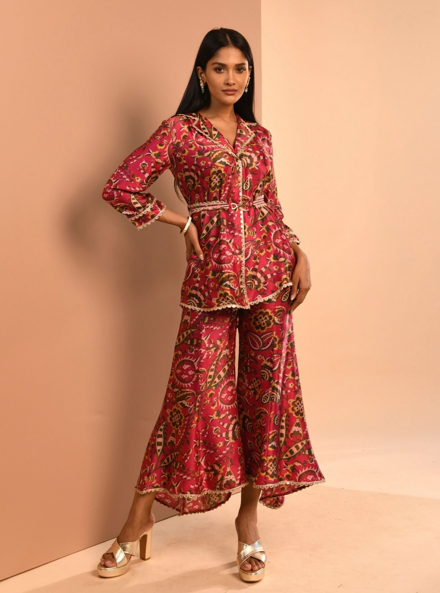 Bree Cupro Fuchsia Kurta Set