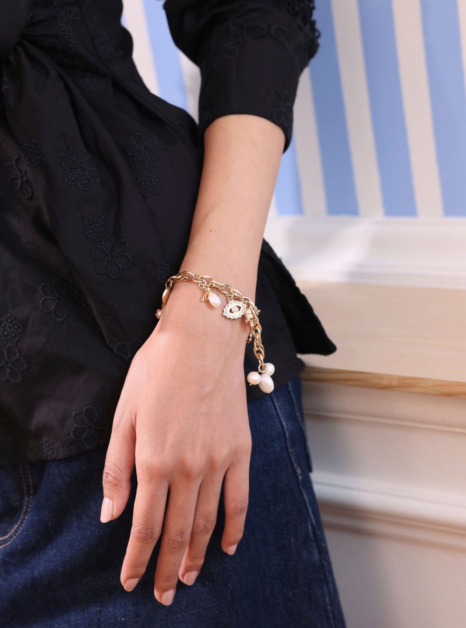 Pure Silver Mulmul Charm Bracelet