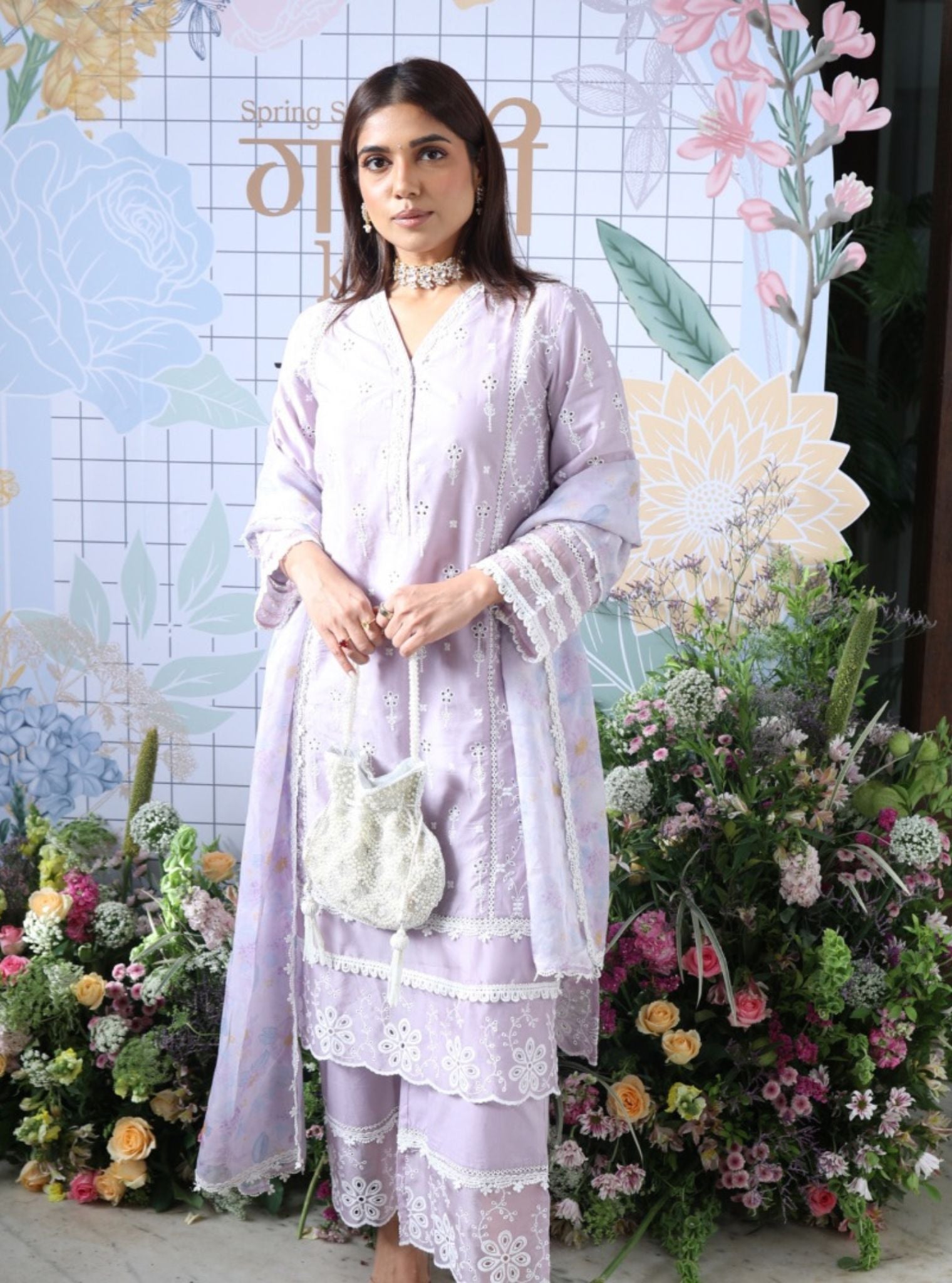 Gulnar Supima Cotton Lilac Kurta Set