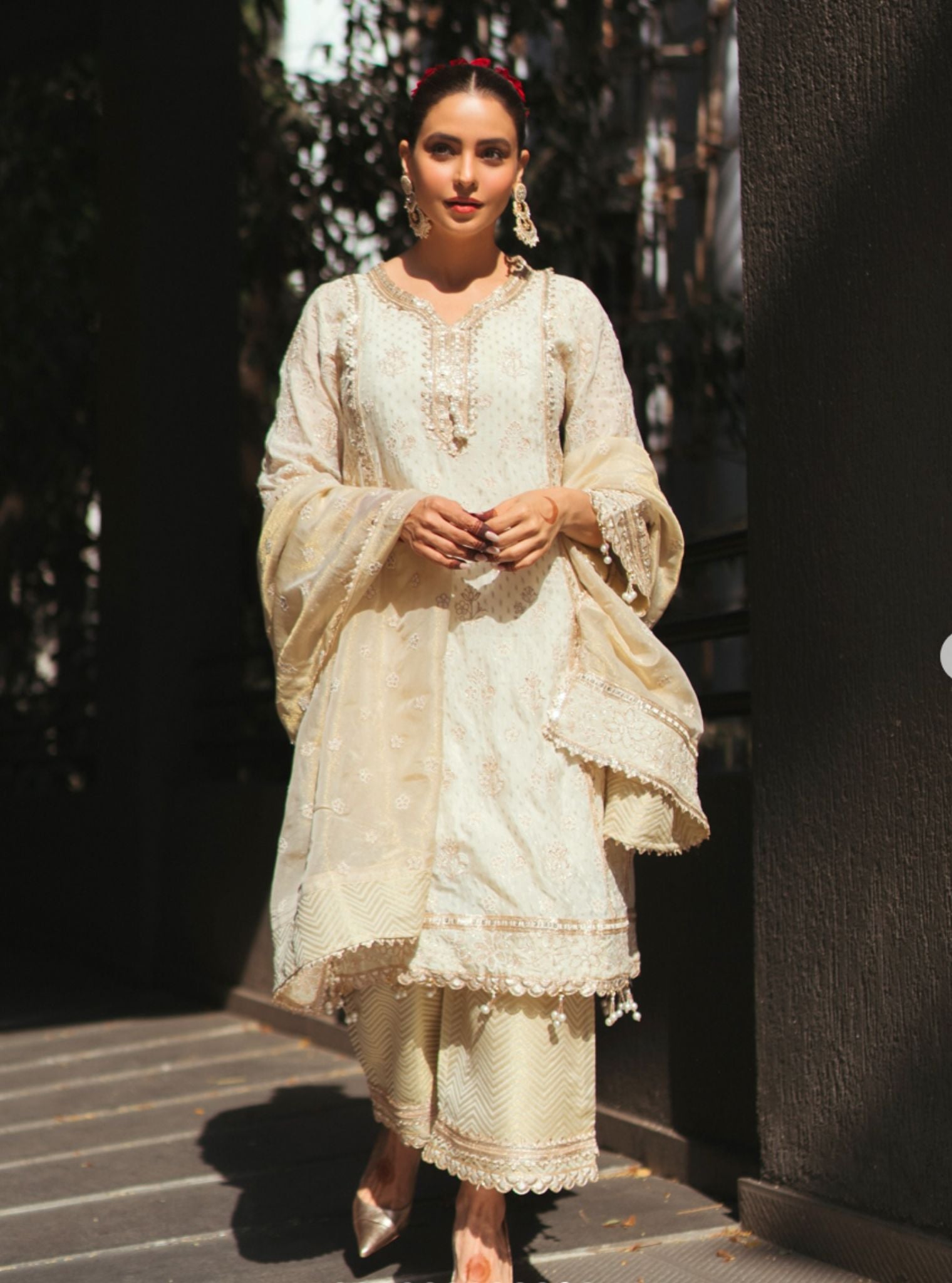 Dhol Banarsi Off White Kurta Set