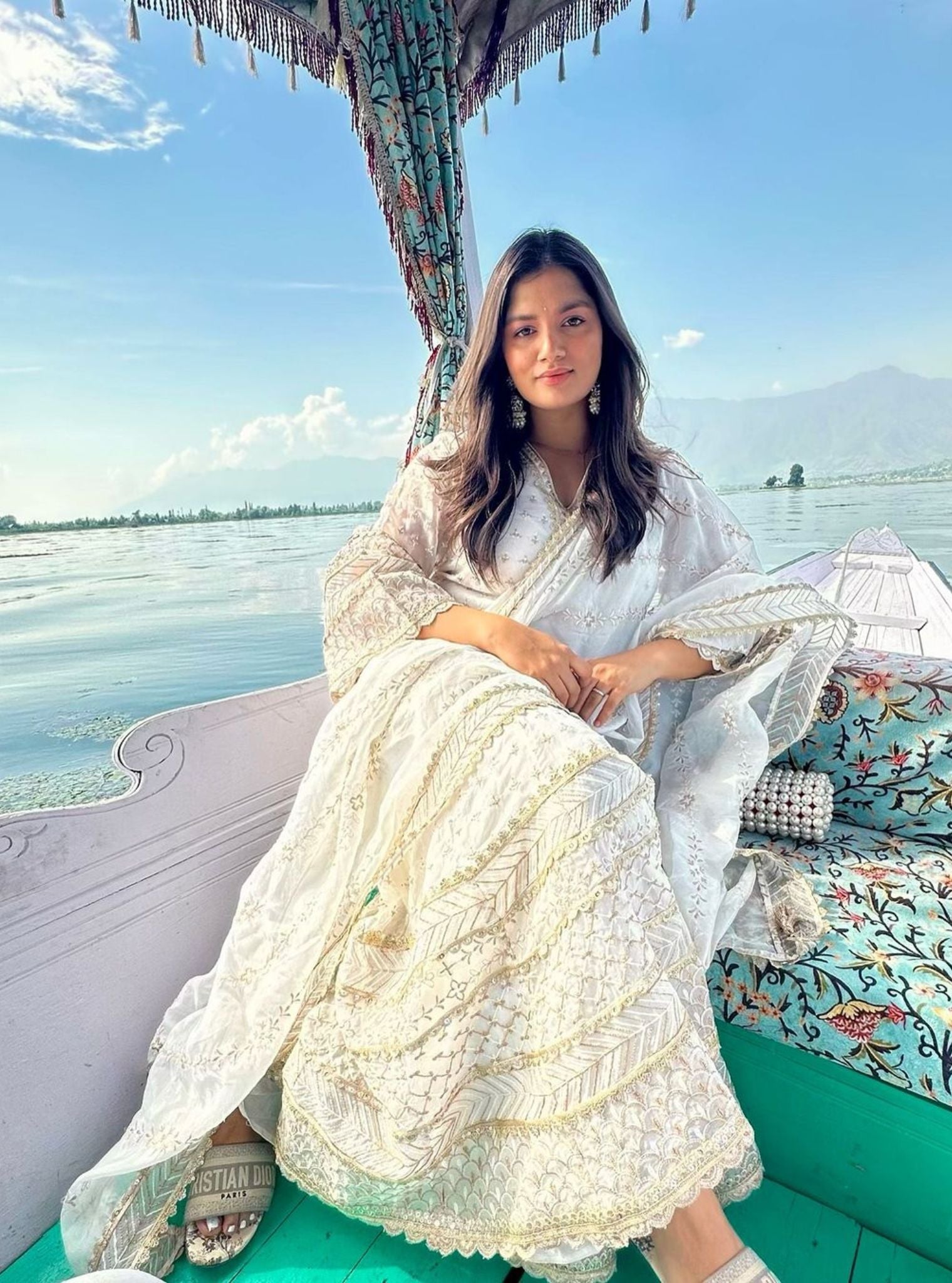 Sangli Organza Off White Kurta with Sharara Set