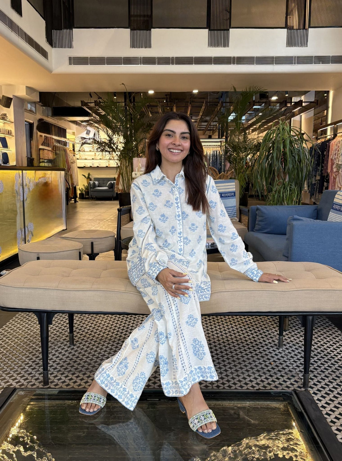 Vaani Linen Off White Co-Ord Set