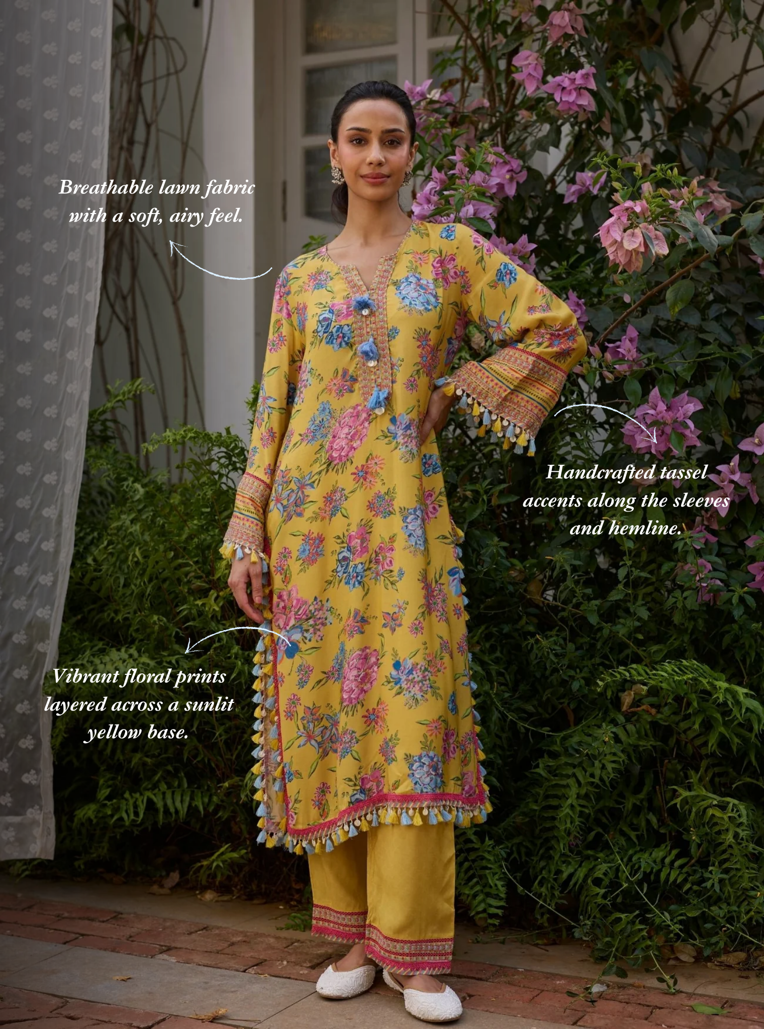 Savaan Lawn Yellow Kurta Set