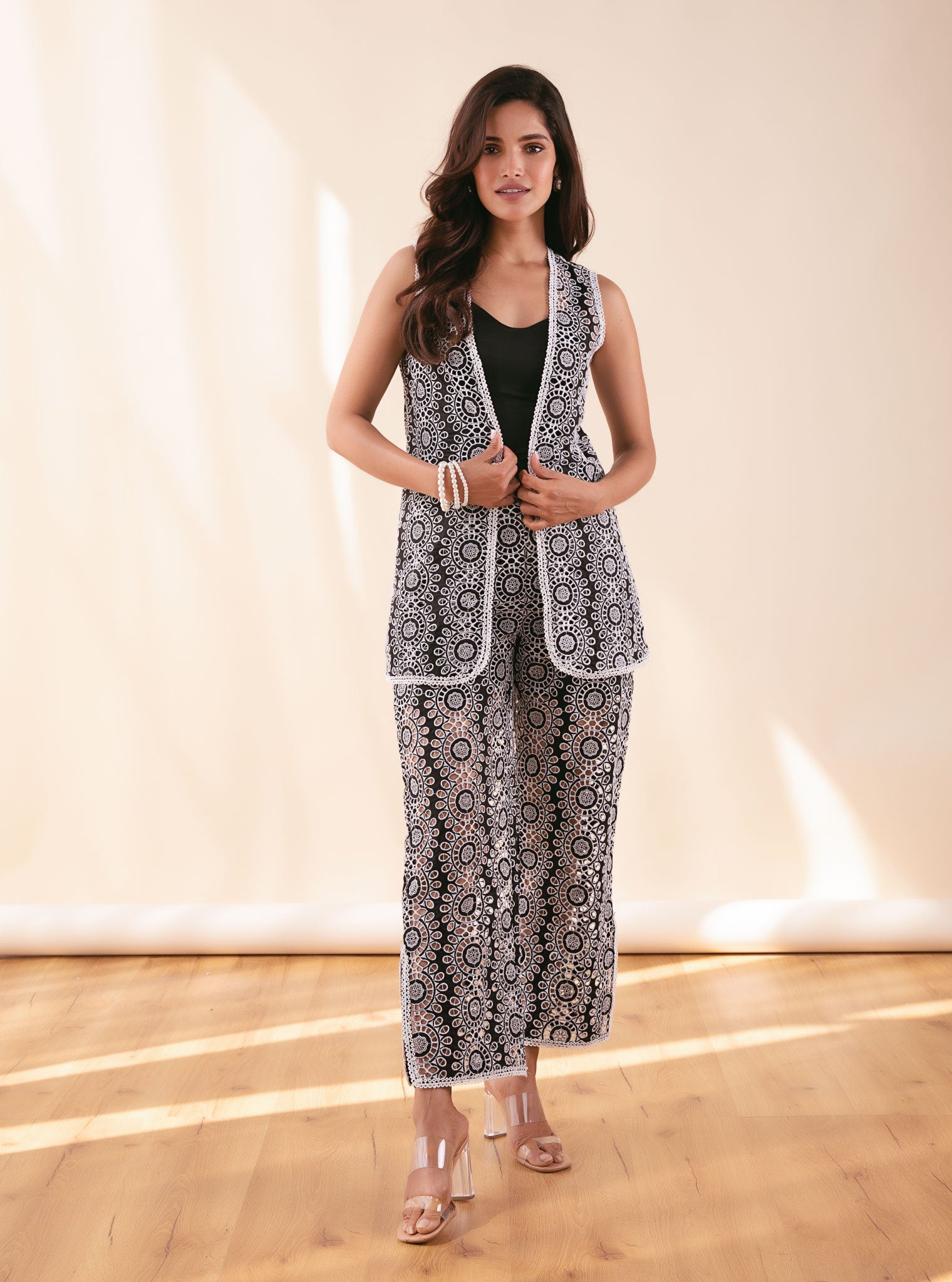 Willow Supima Cotton Black Top with Pant Set