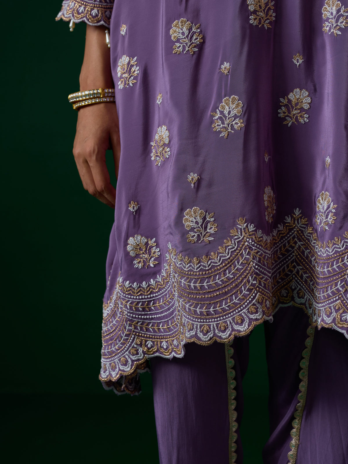 Mehar Crepe Violet Kurta Set