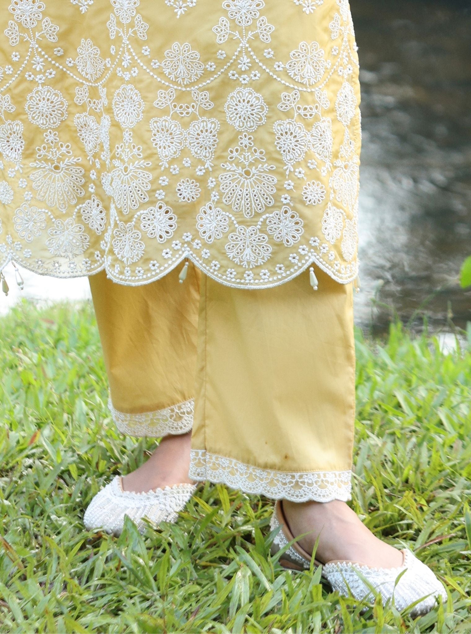 Kiyan Organza Yellow Kurta Set