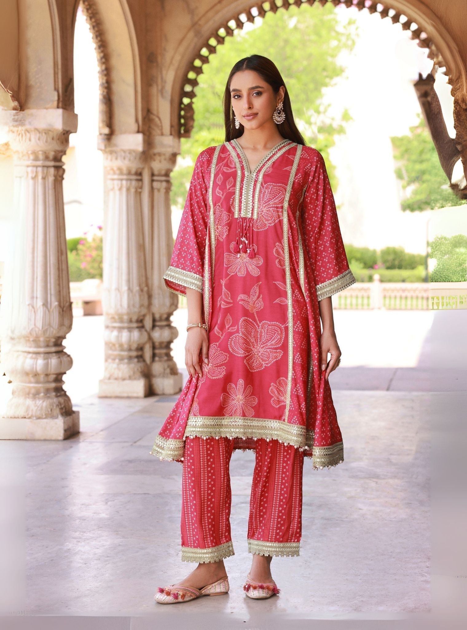 Vrishti Organza Fuschia Kurta Set