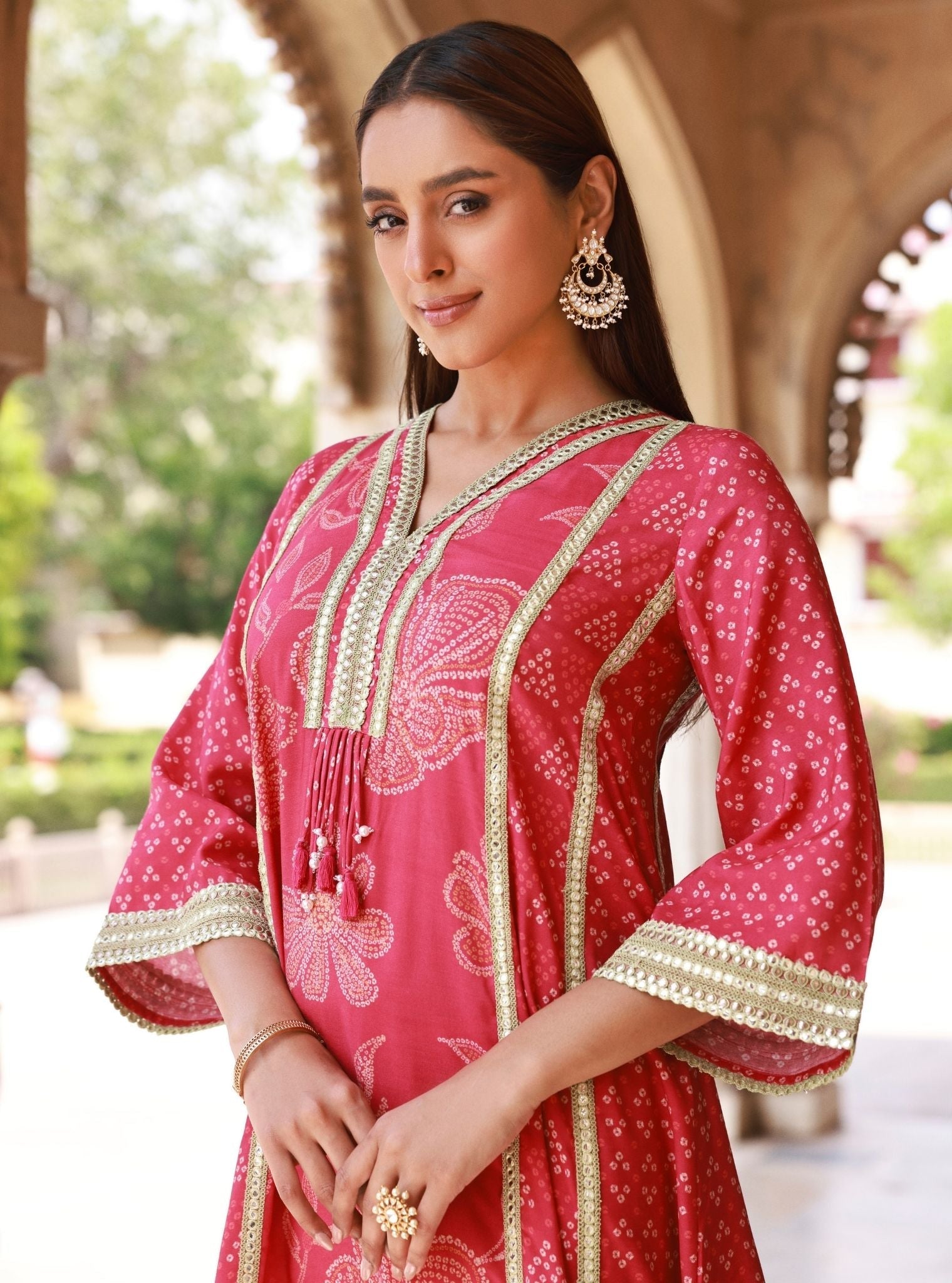 Vrishti Organza Fuschia Kurta Set