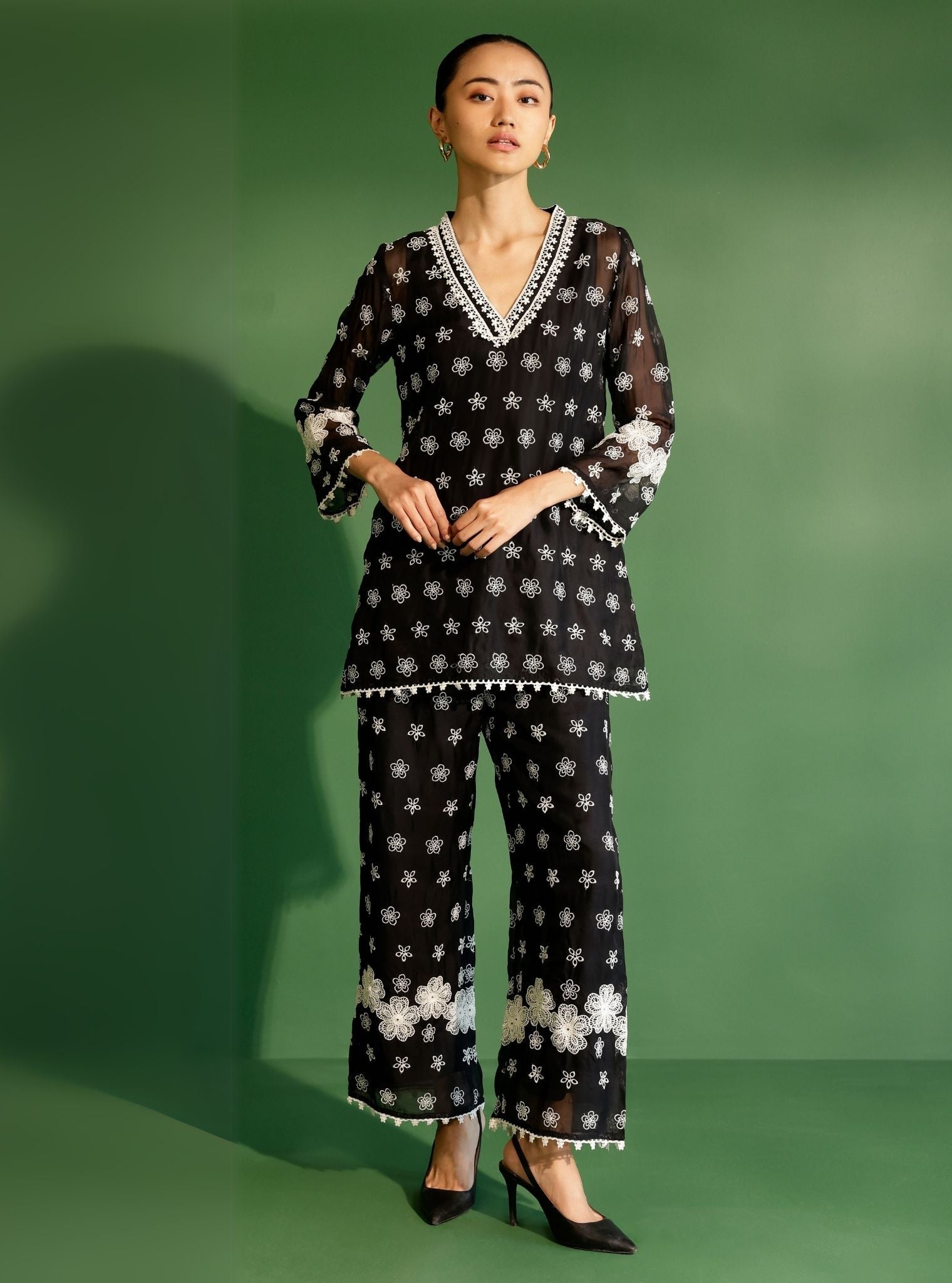 Audley Organza Black Co-ord Set