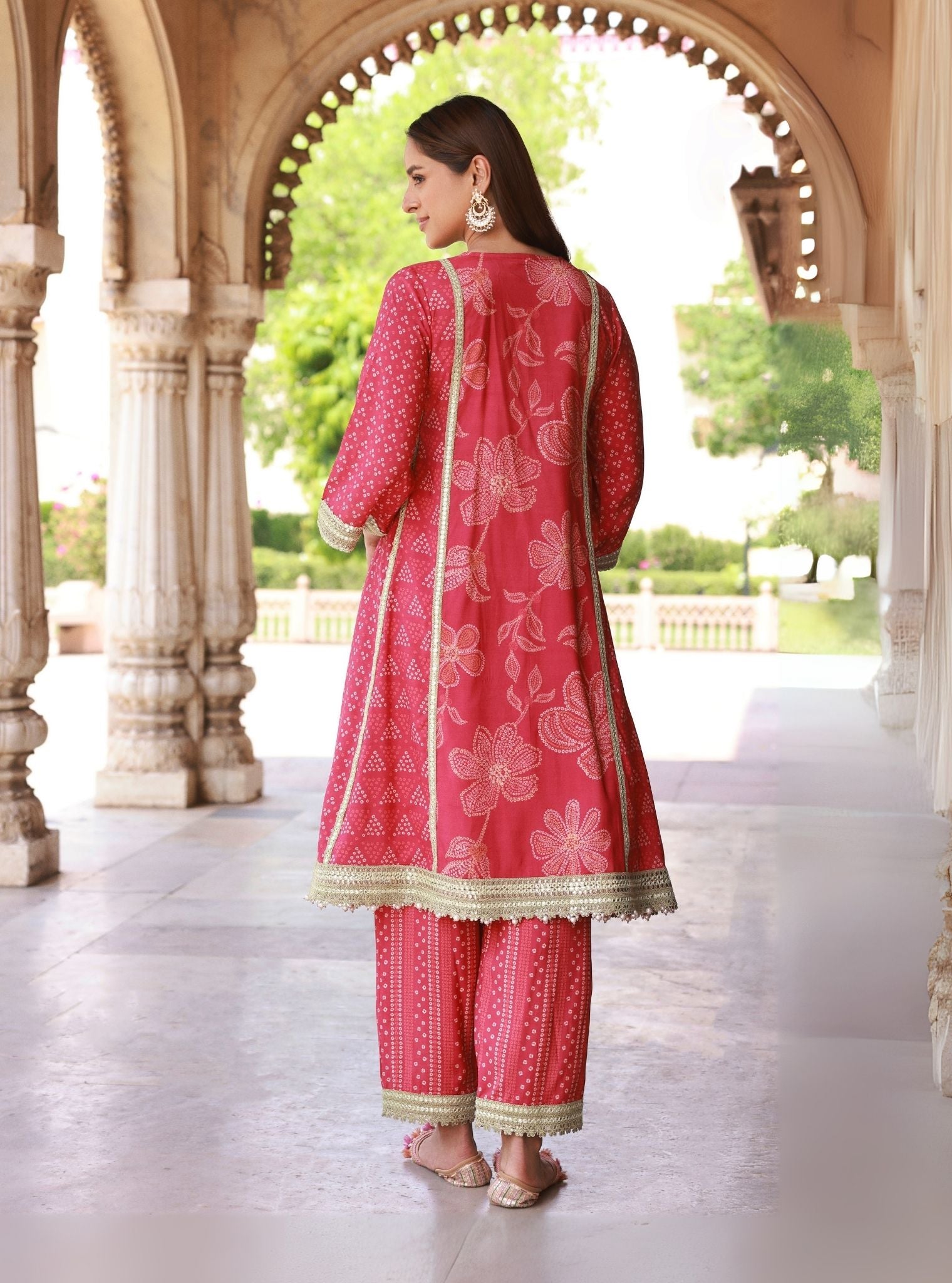 Vrishti Organza Fuschia Kurta Set