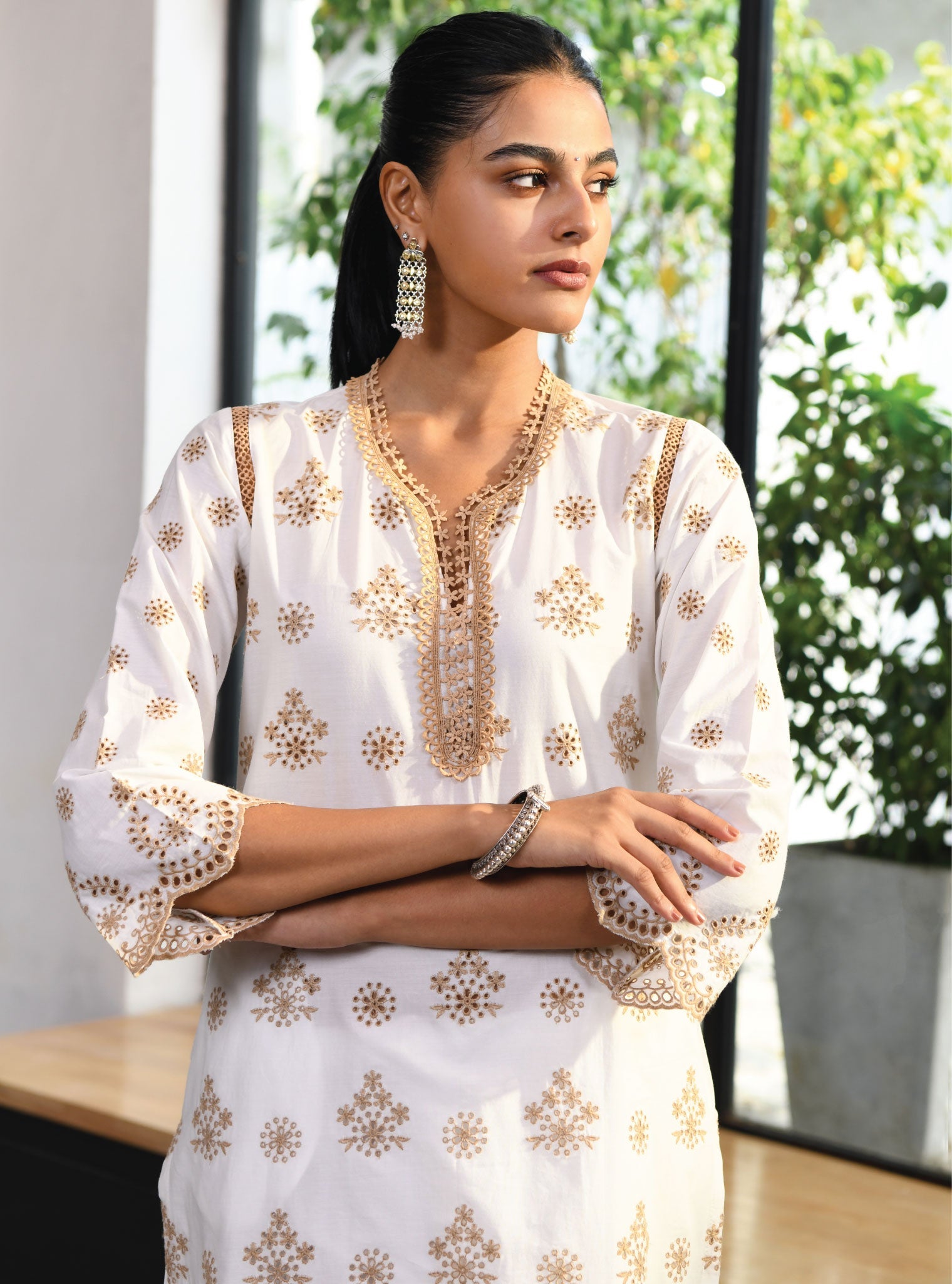 Ripon Supima Cotton White Kurta Set