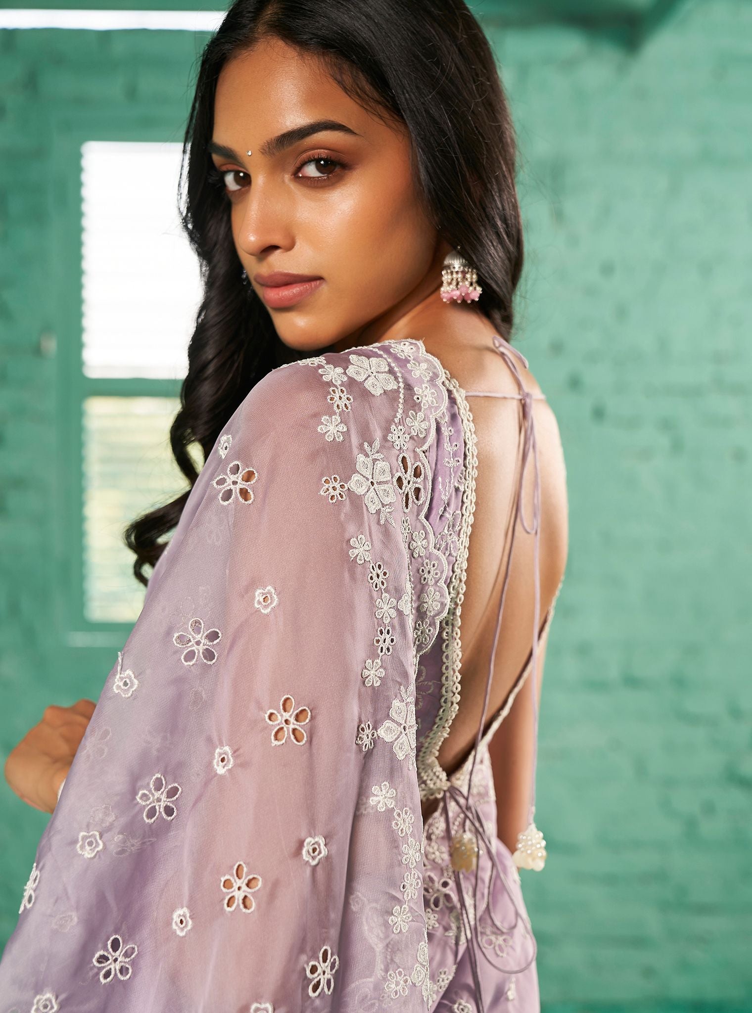 Leia Organza Lavender Saree