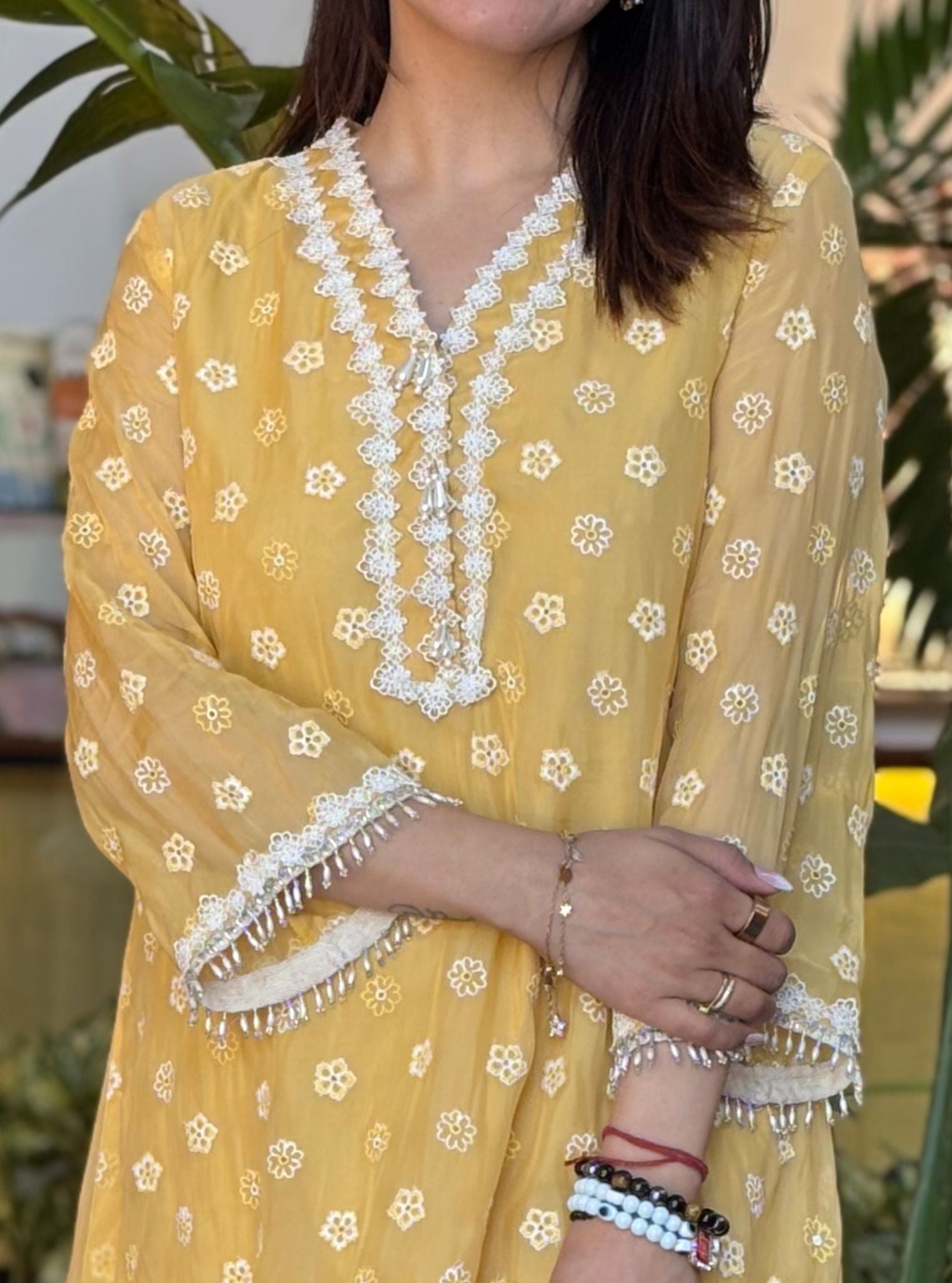Hariette Organza Yellow Kurta Set