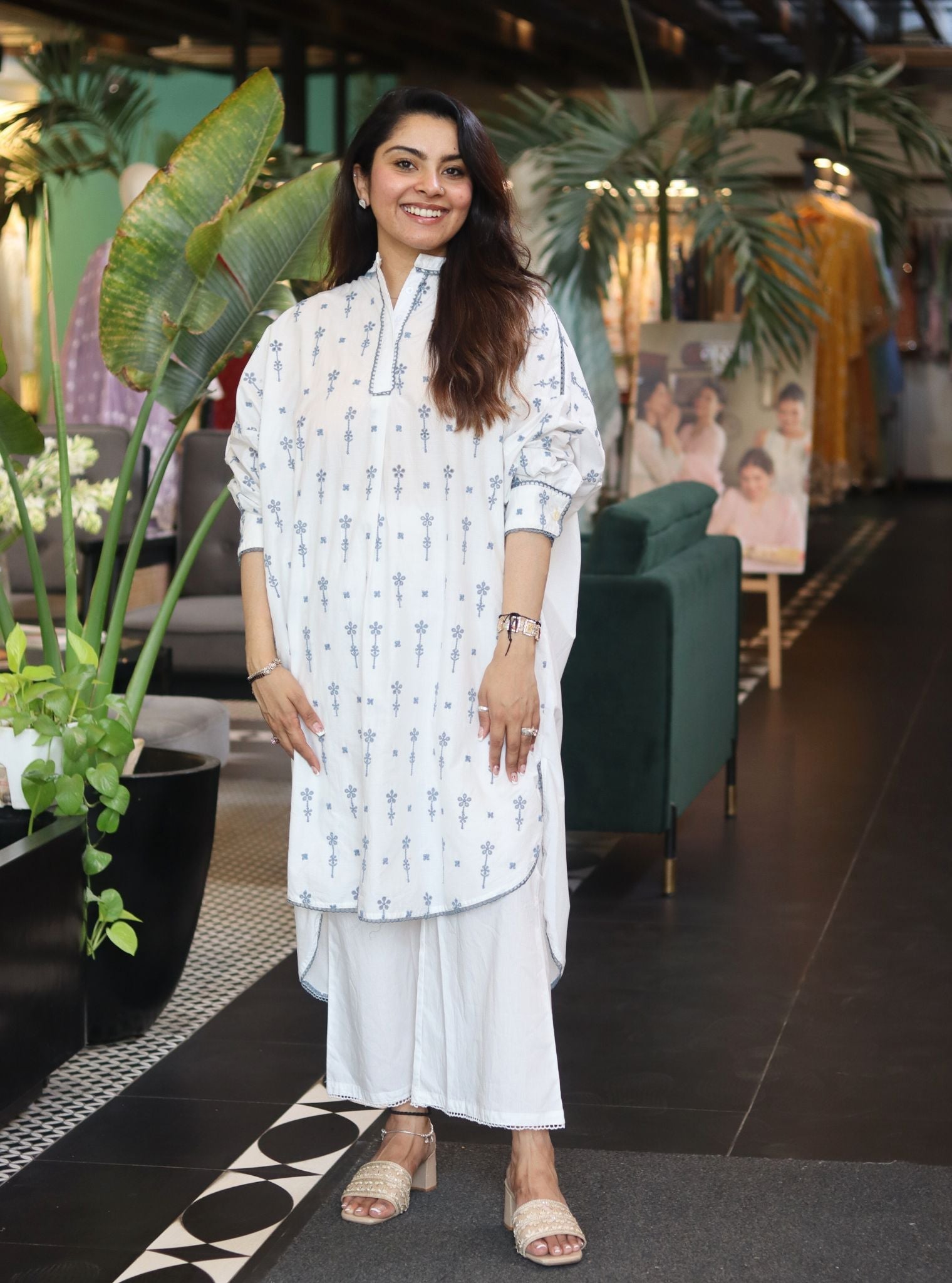 Oriana Supima Cotton White Co-ord Set