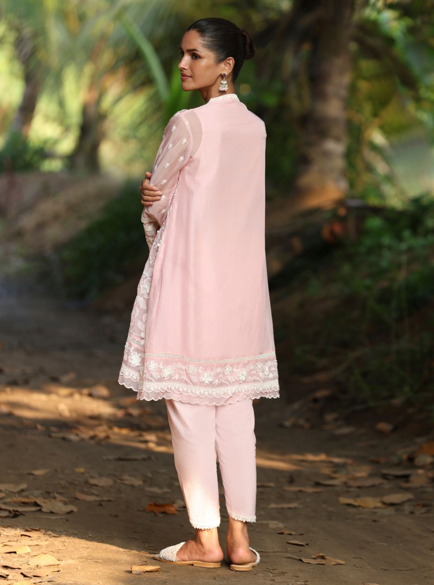 Uma Organza Pink Kurta Set