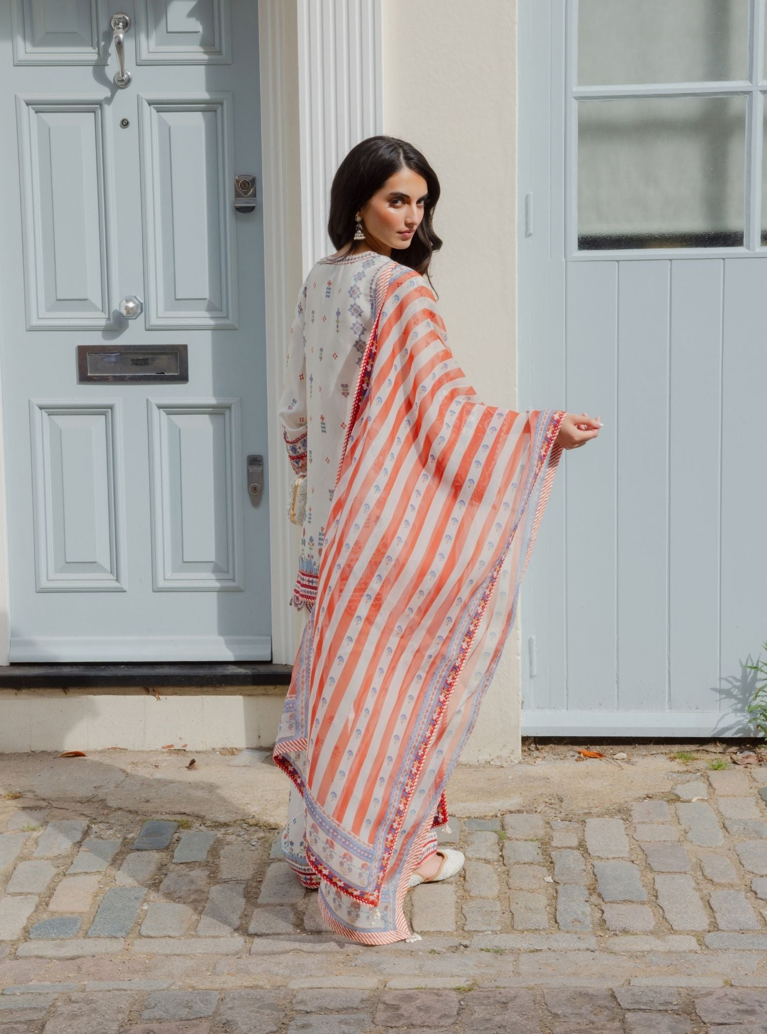 Ceya Lawn Printed Off White Kurta Set