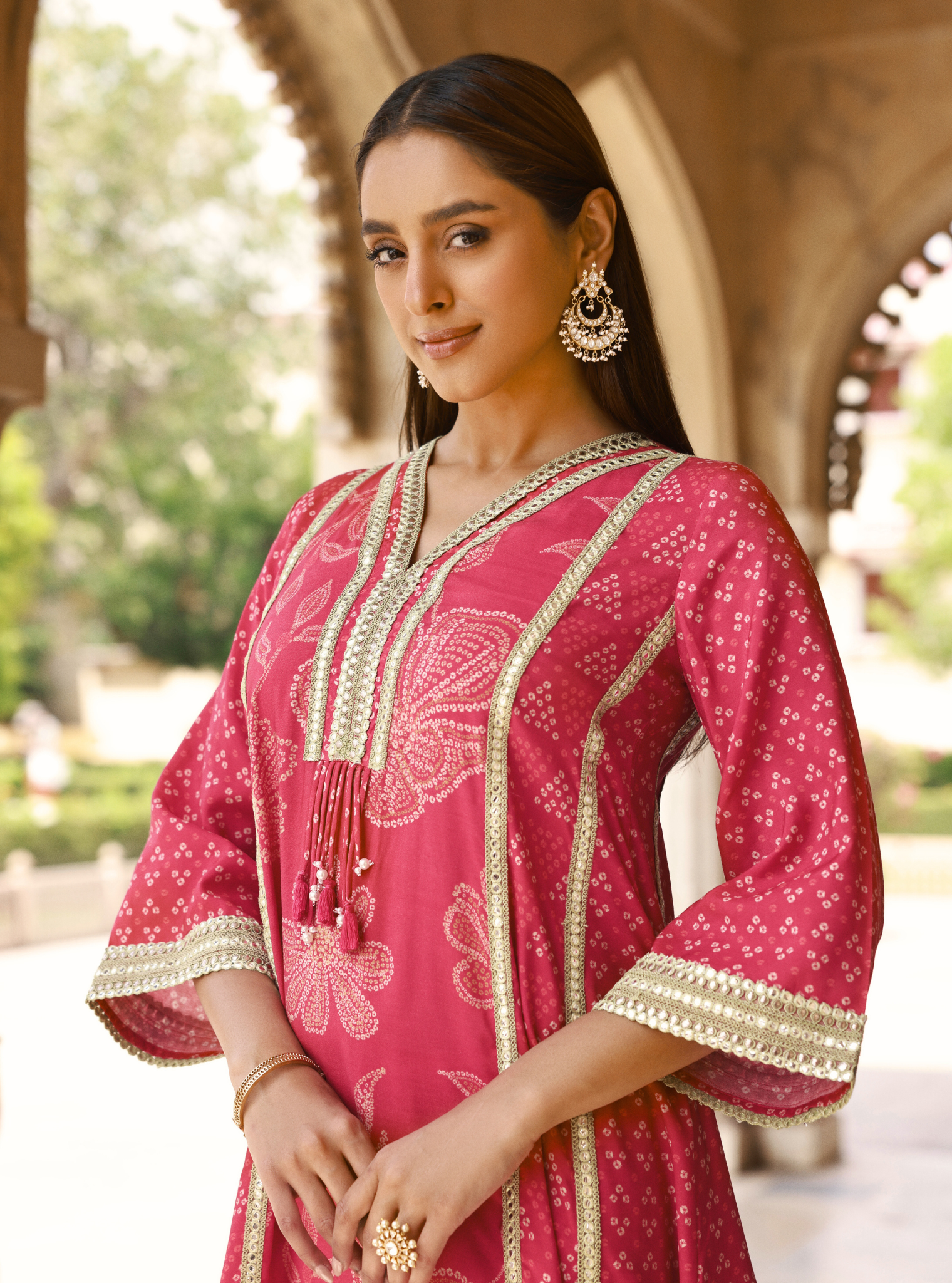 Vrishti Organza Fuschia Kurta Set