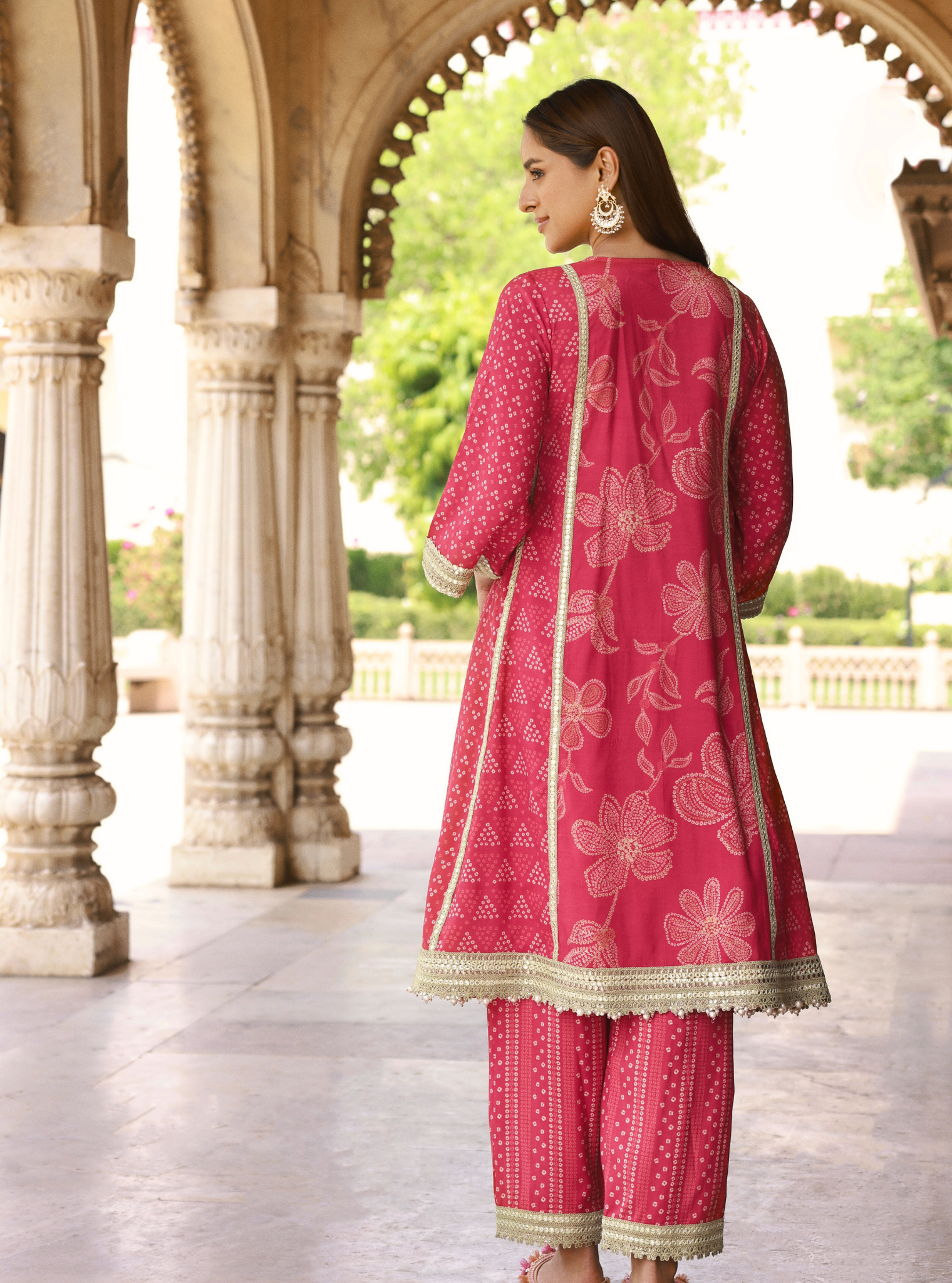 Vrishti Organza Fuschia Kurta Set