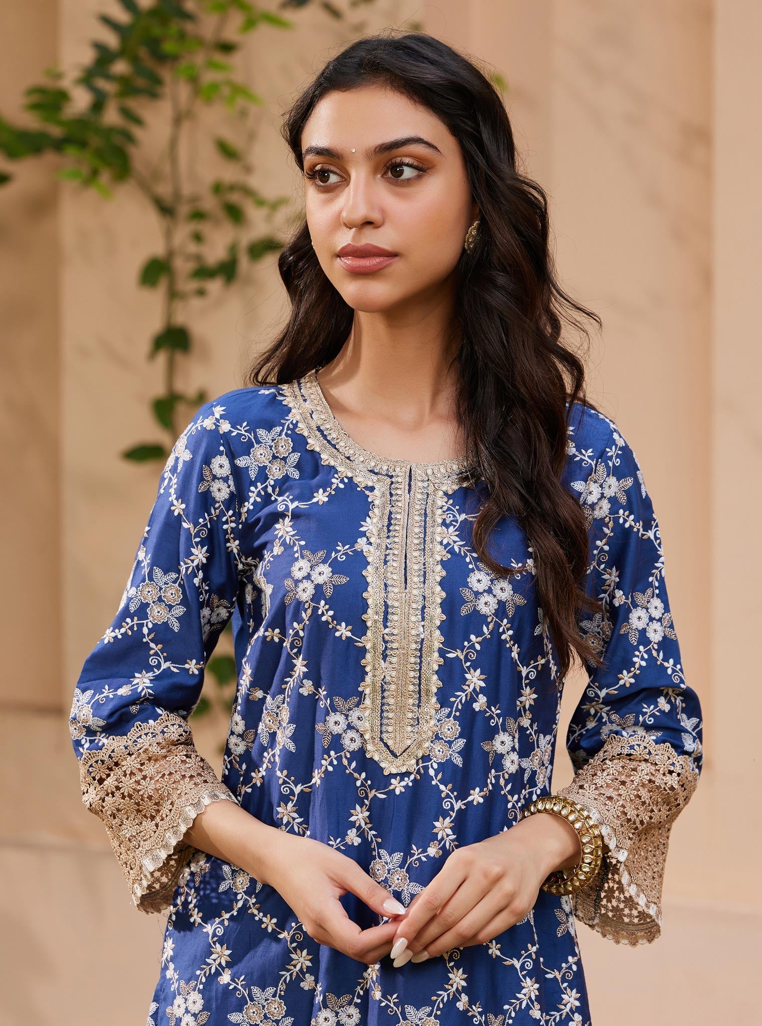 Agasti Pima Navy Kurta Set