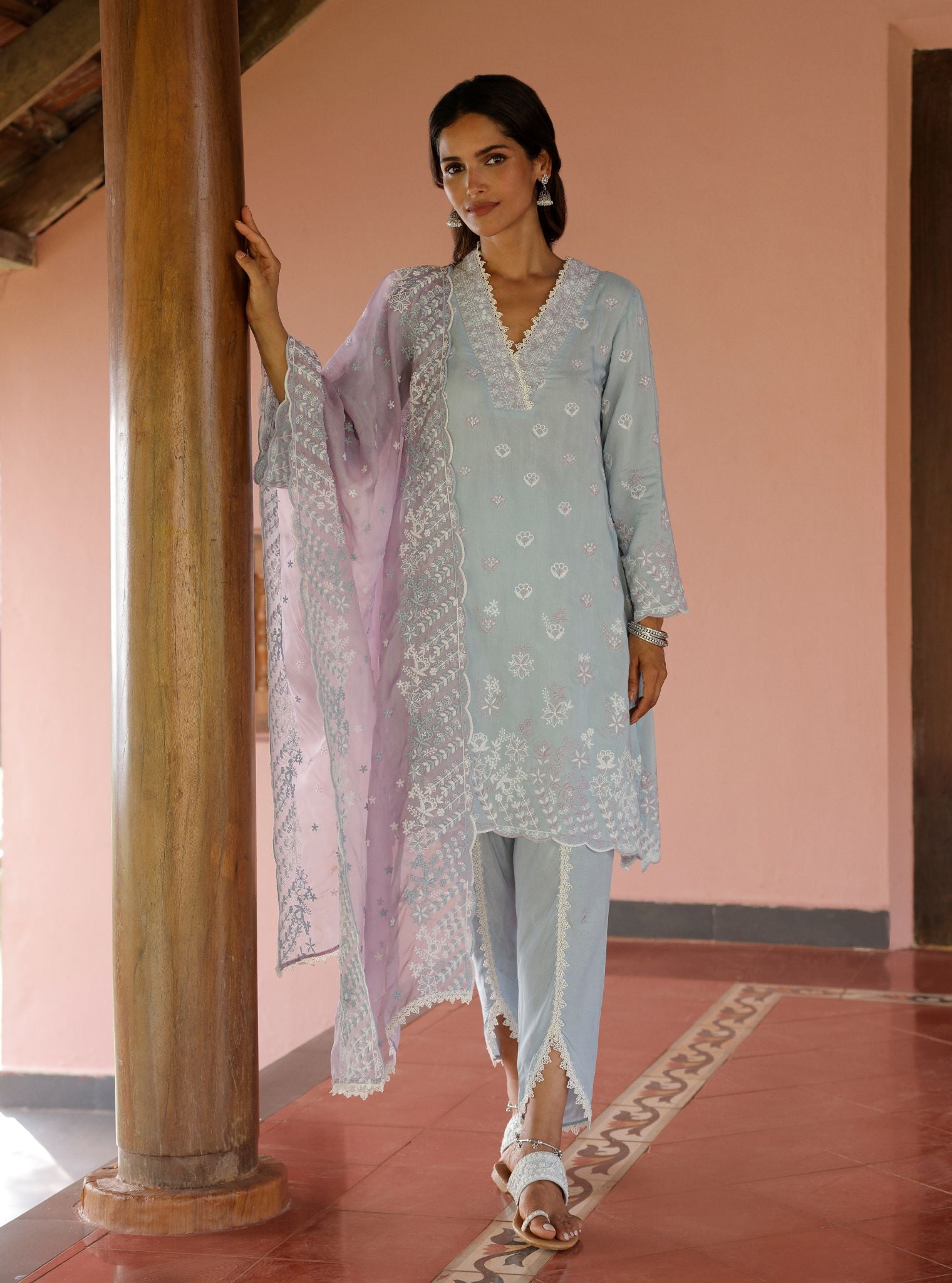 Aadita Lawn Light Blue Set