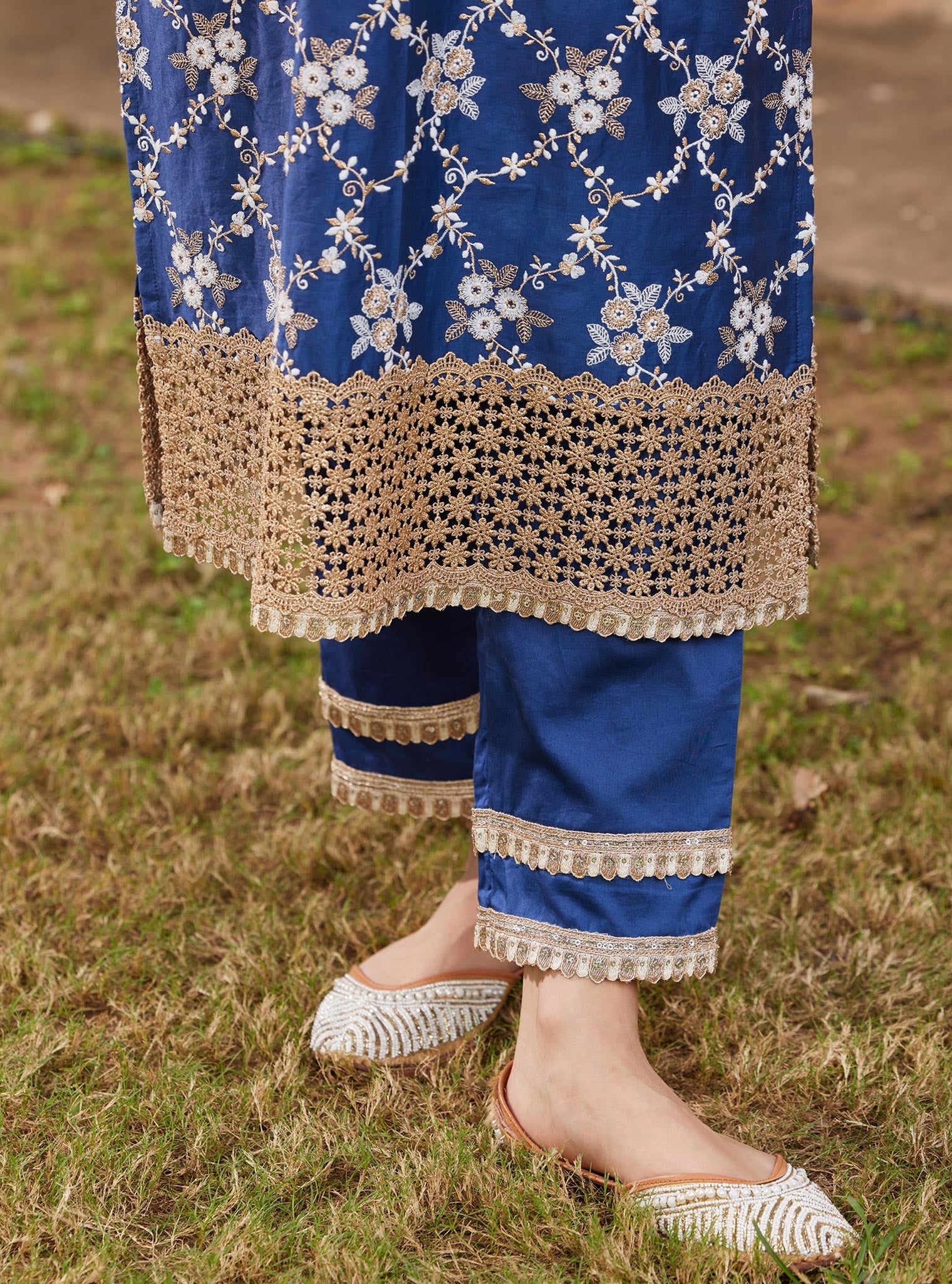 Agasti Pima Navy Kurta Set